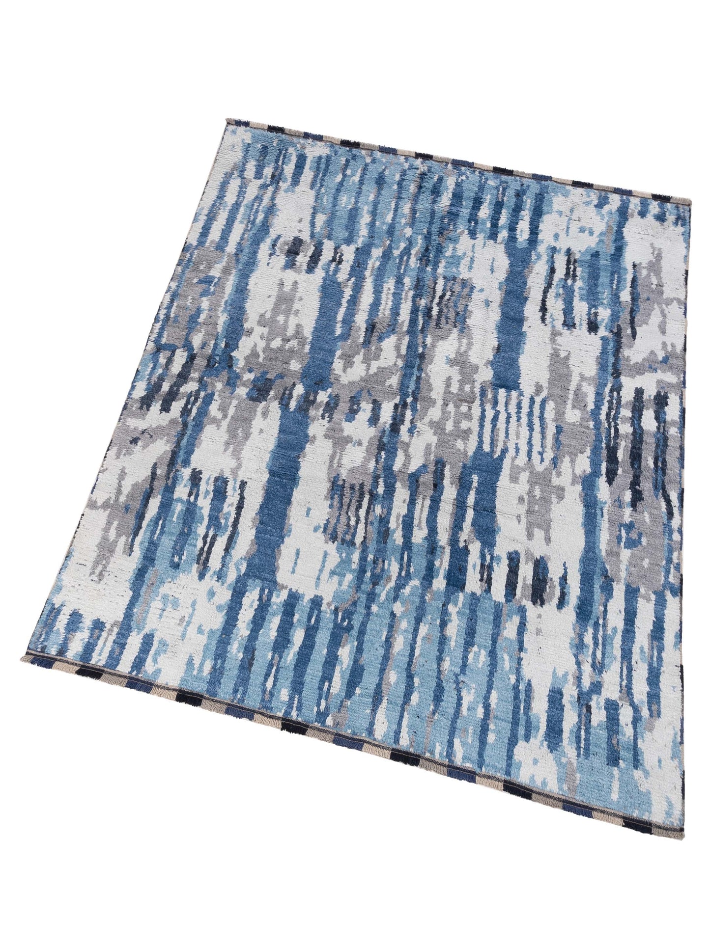 Atlas Asya Blue Ivory 8x9.9 Hand Knotted Rug