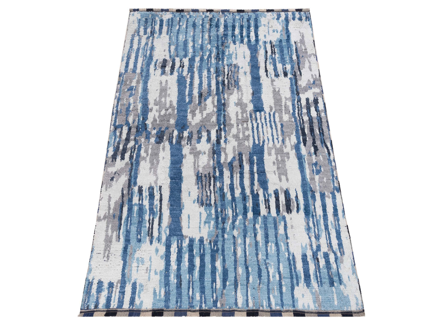 Atlas Asya Blue Ivory 8x9.9 Hand Knotted Rug