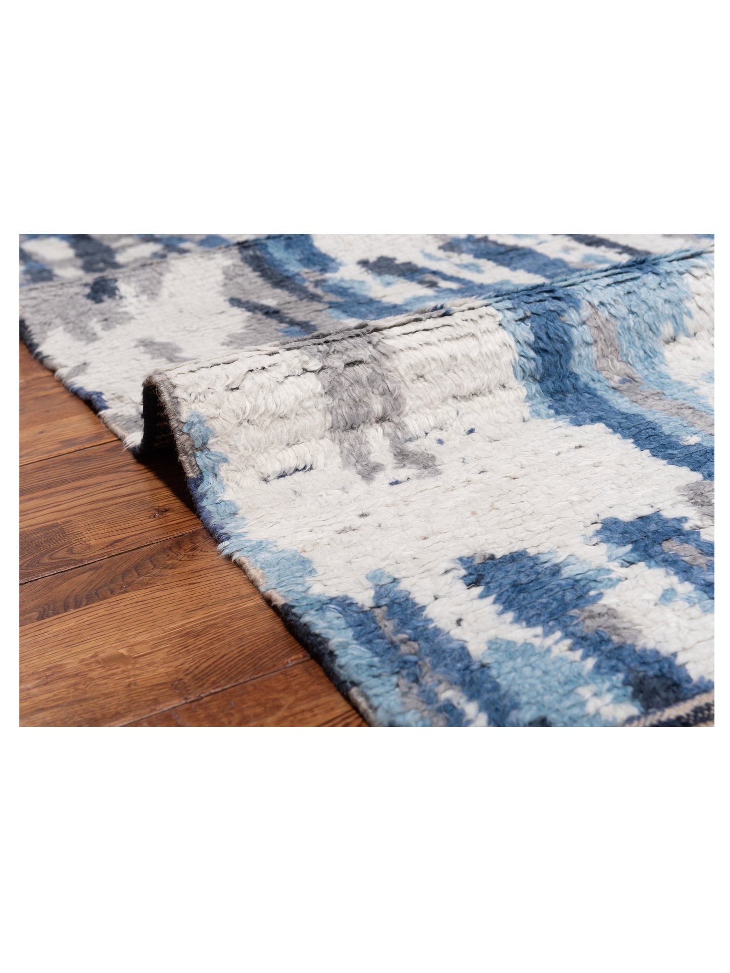 Atlas Asya Blue Ivory 8x9.9 Hand Knotted Rug