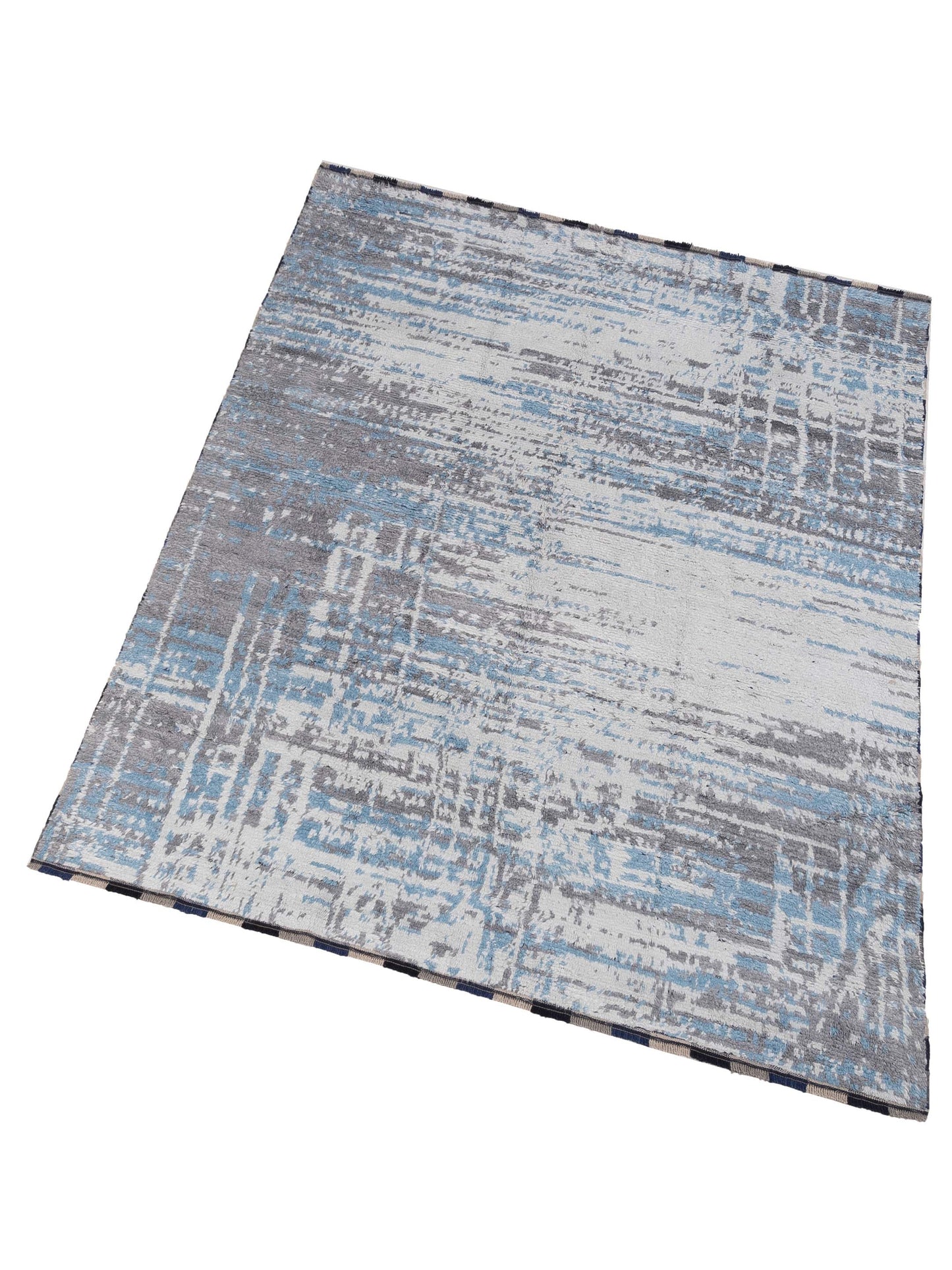 Atlas Berna Ivory Blue 7.11x9.11 Hand Knotted Rug
