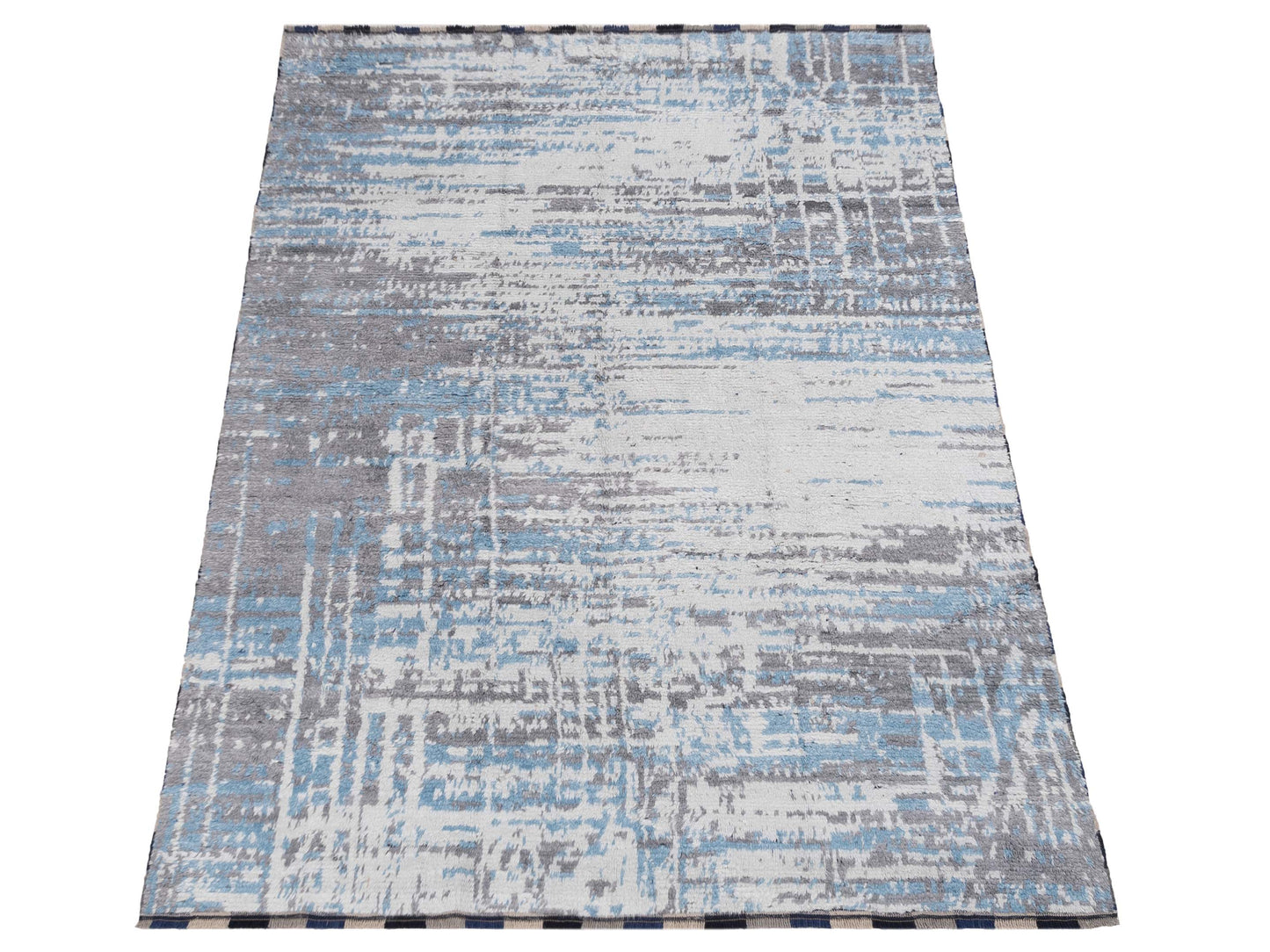 Atlas Berna Ivory Blue 7.11x9.11 Hand Knotted Rug