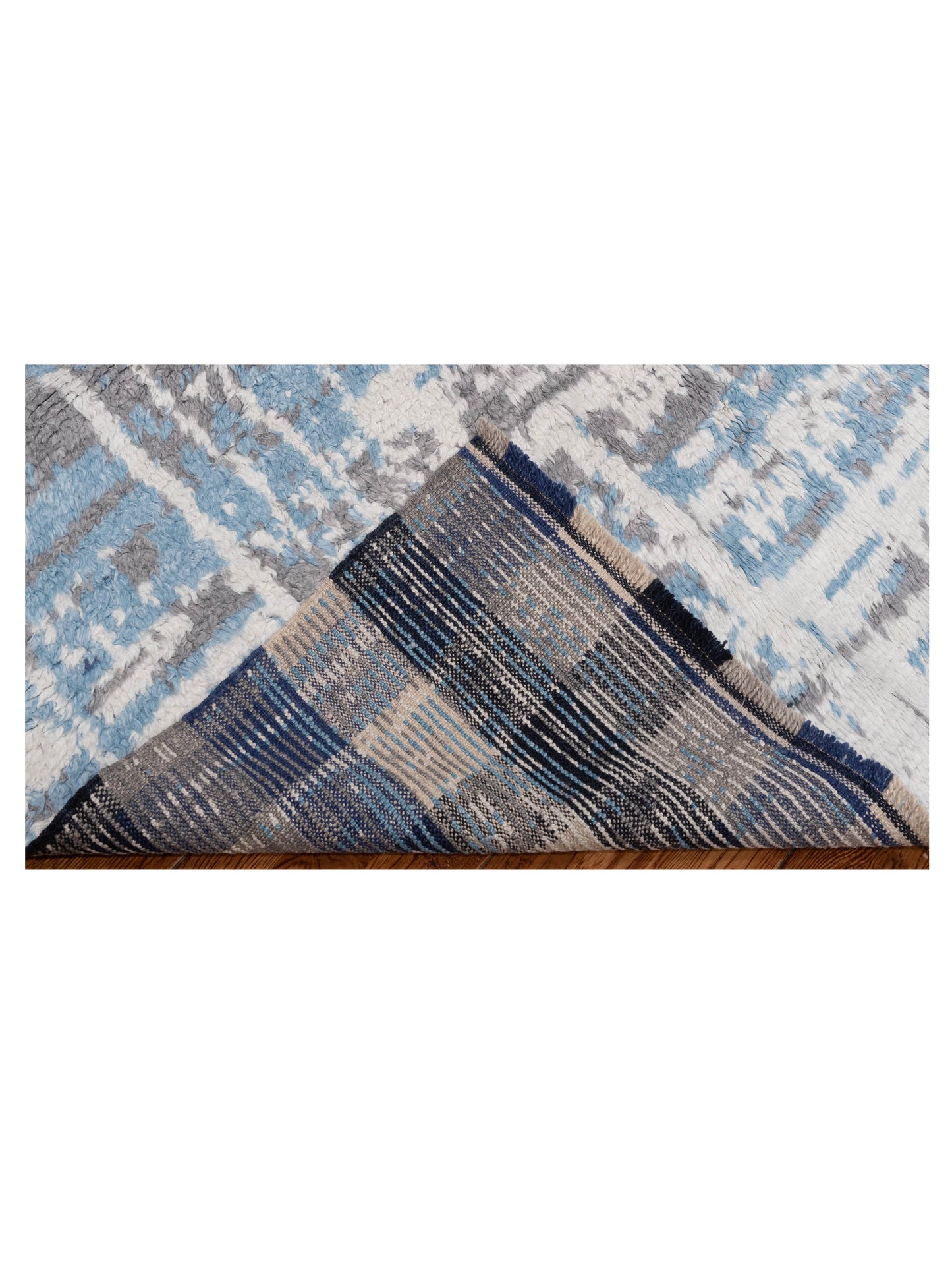 Atlas Berna Ivory Blue 7.11x9.11 Hand Knotted Rug