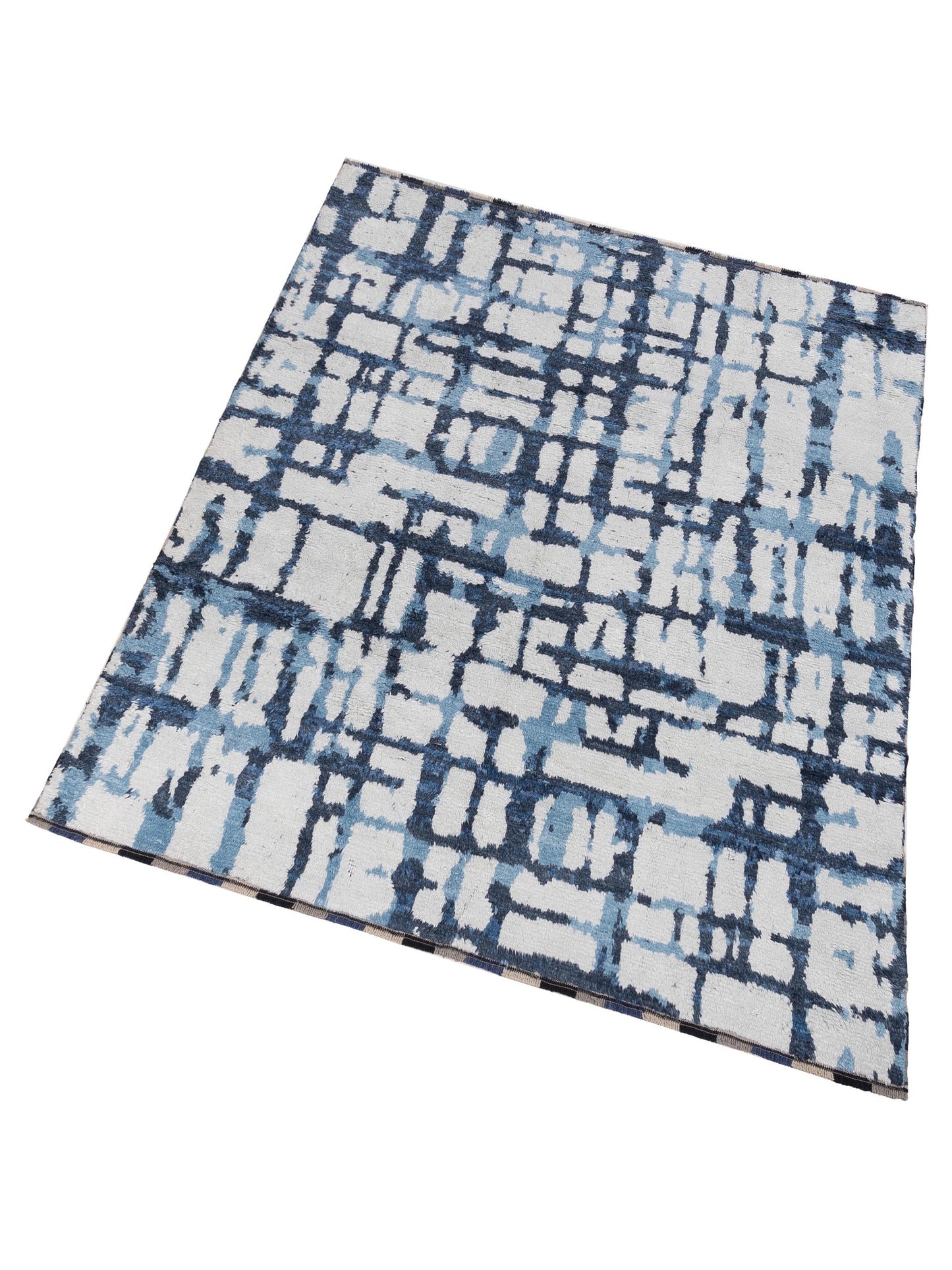Atlas 150393 Ivory Blue 8x9.10 Hand Knotted Rug