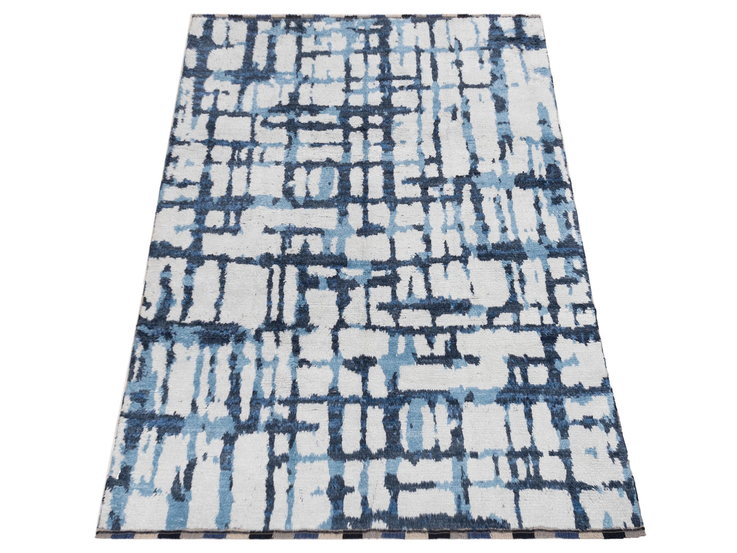 Atlas 150393 Ivory Blue 8x9.10 Hand Knotted Rug