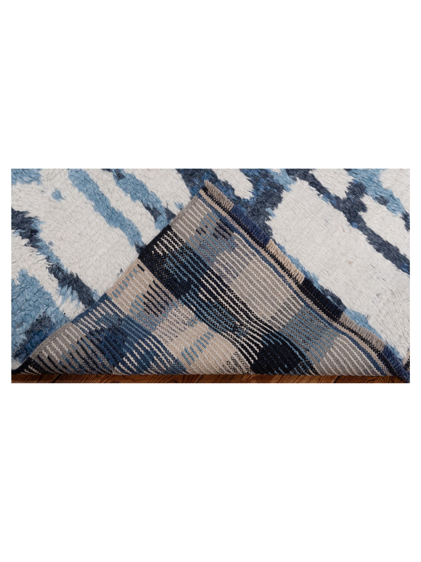 Atlas Gupse Ivory Blue 8x9.10 Hand Knotted Rug