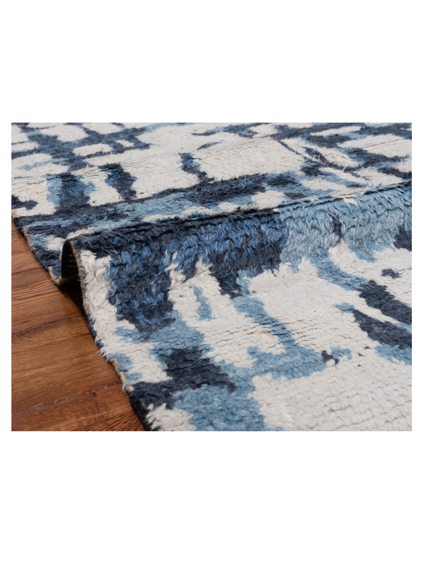 Atlas Gupse Ivory Blue 8x9.10 Hand Knotted Rug