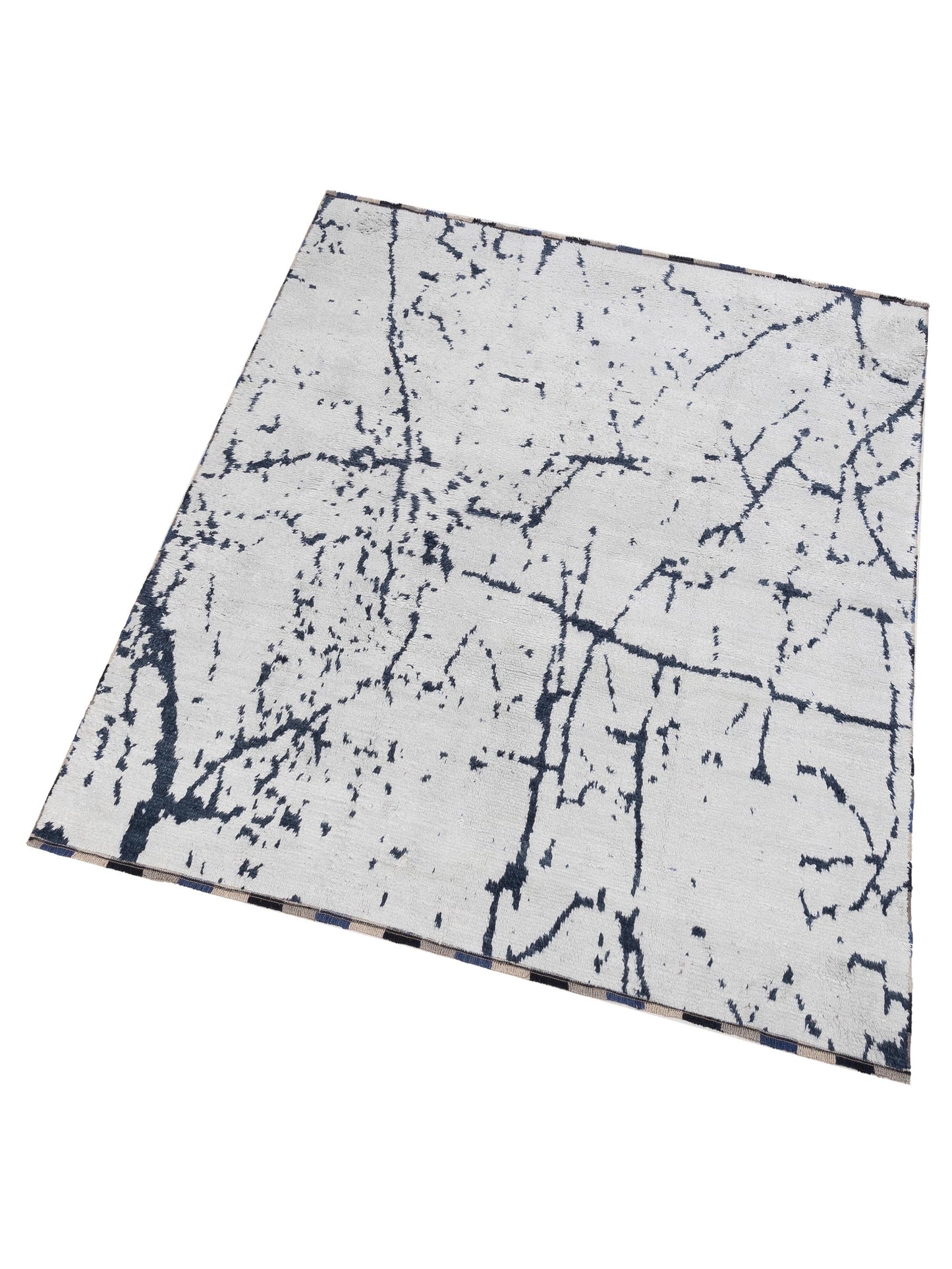 Atlas Banu Ivory Blue 7.10x9.6 Hand Knotted Rug