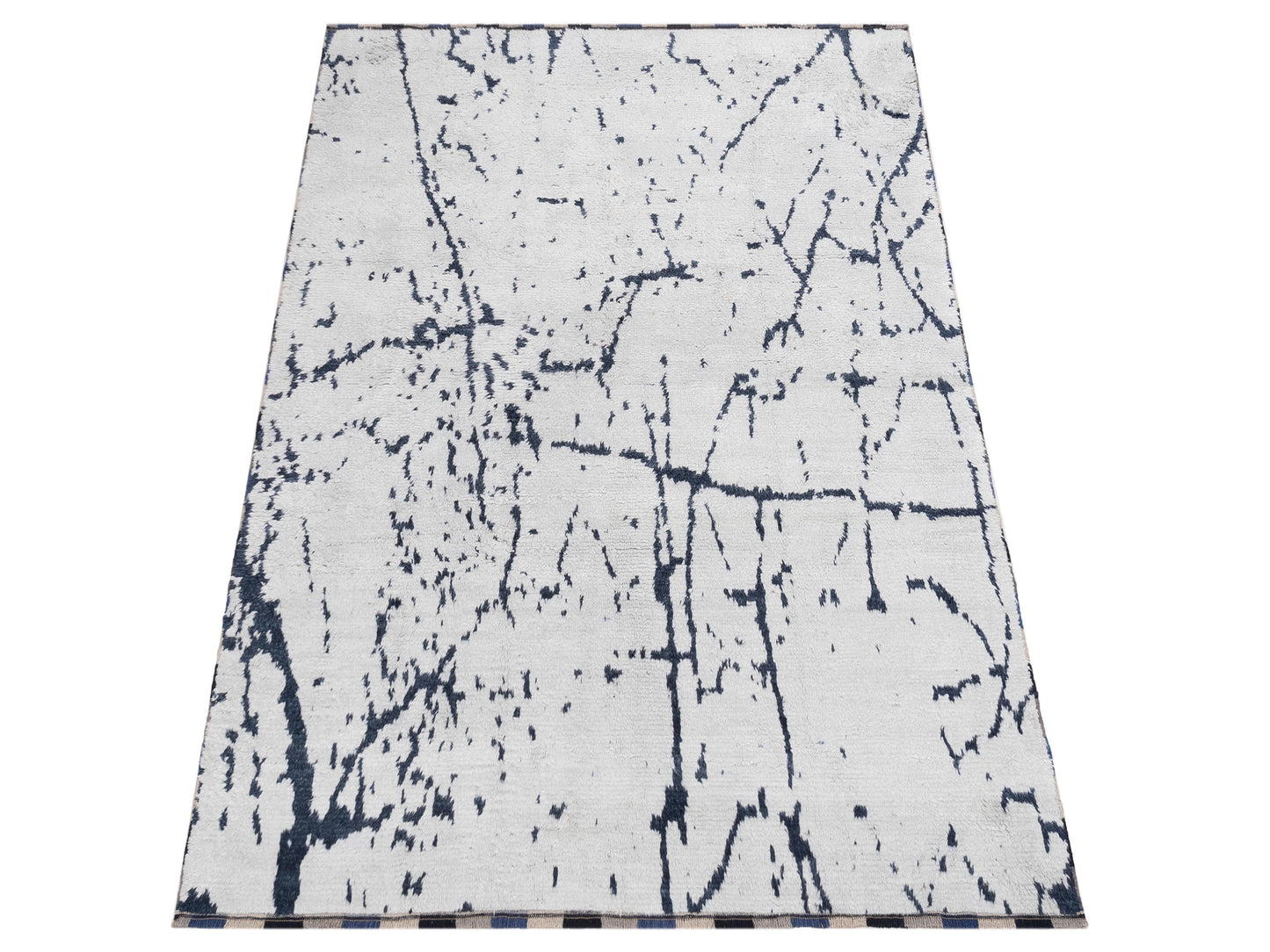 Atlas Banu Ivory Blue 7.10x9.6 Hand Knotted Rug