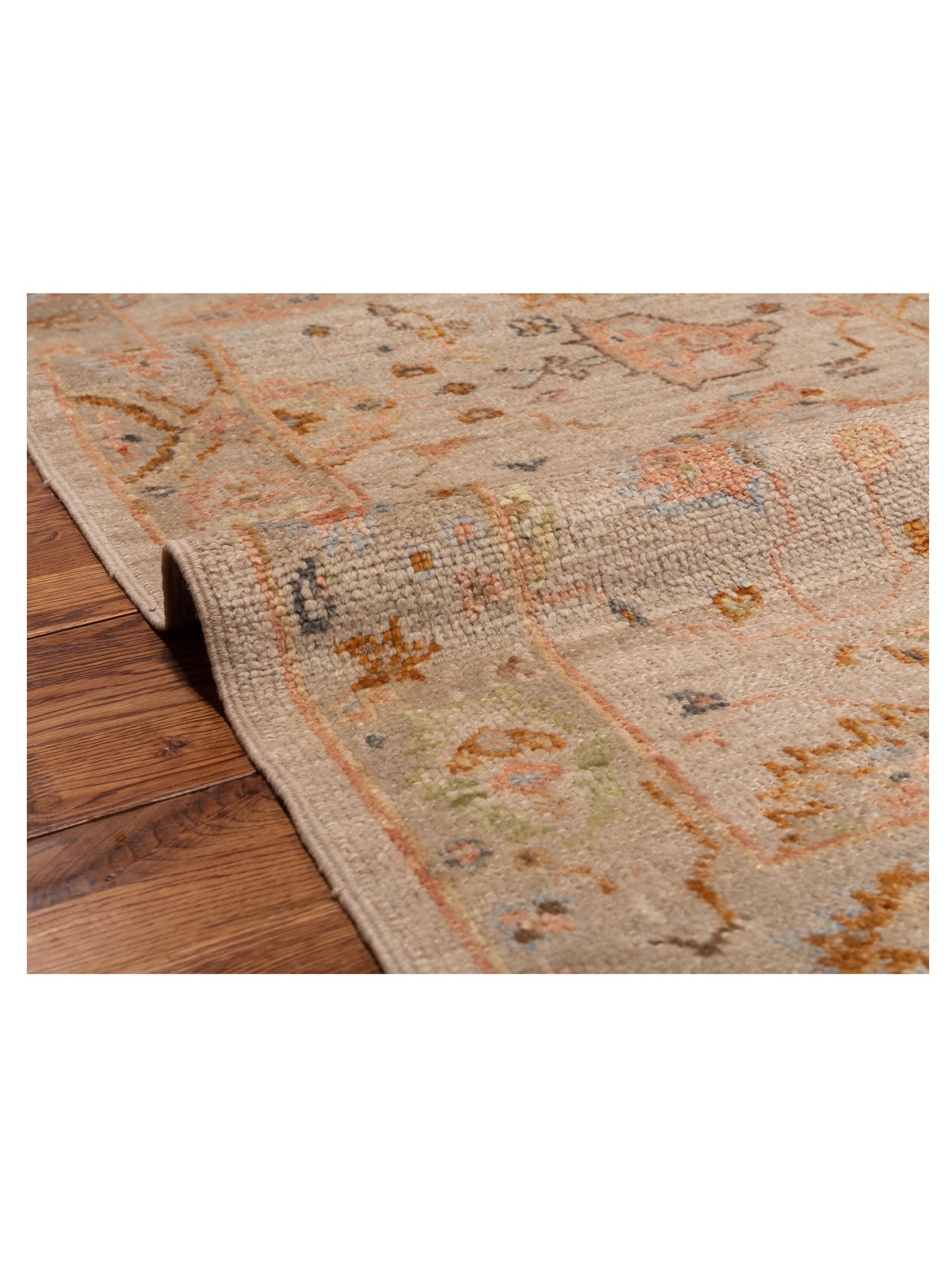 Angora Oushak 150400 Beige Brown 2.7x15.5 Hand Knotted Rug