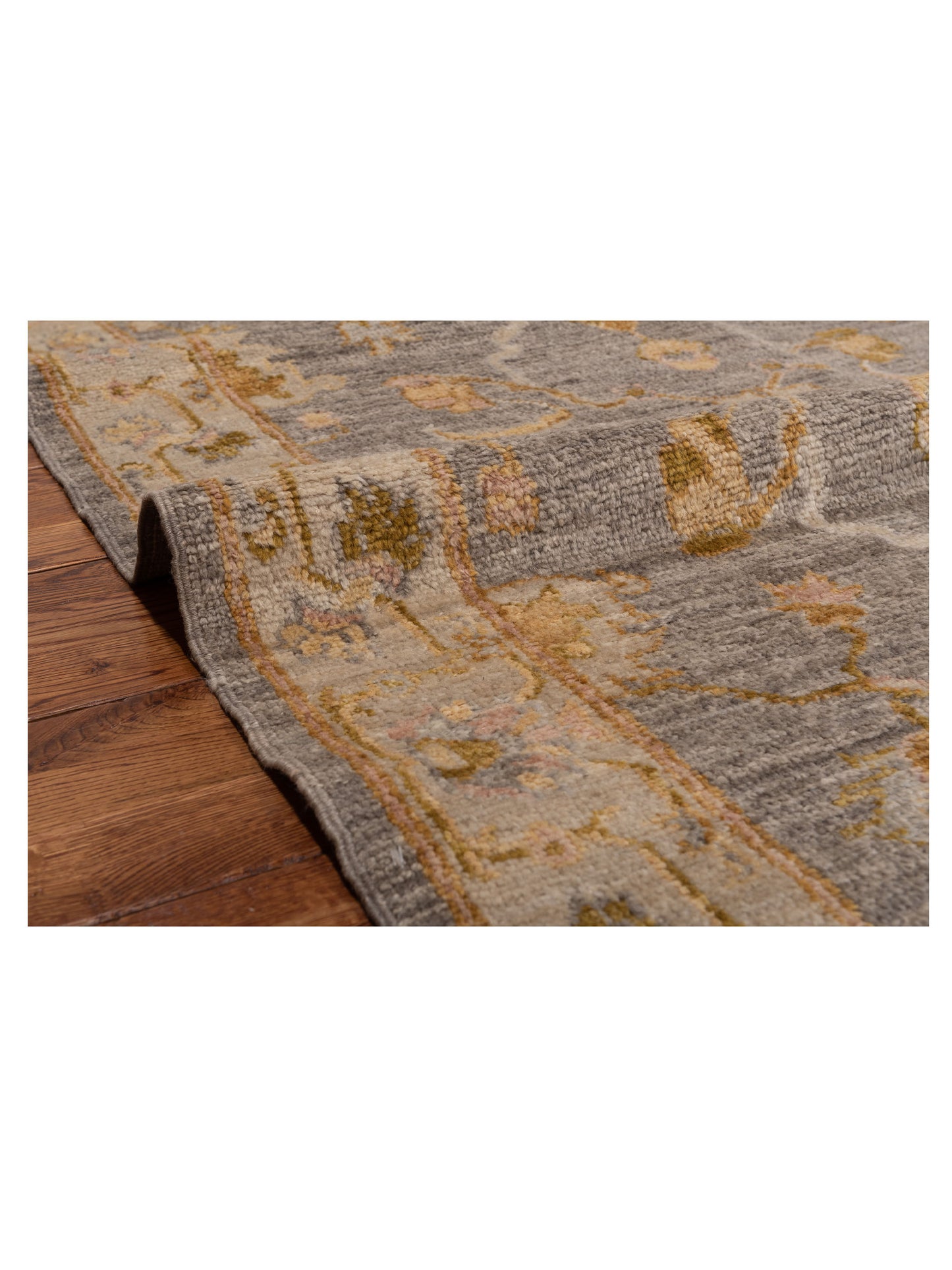 Angora Oushak 150401 Gray Ivory 4x5.11 Hand Knotted Rug