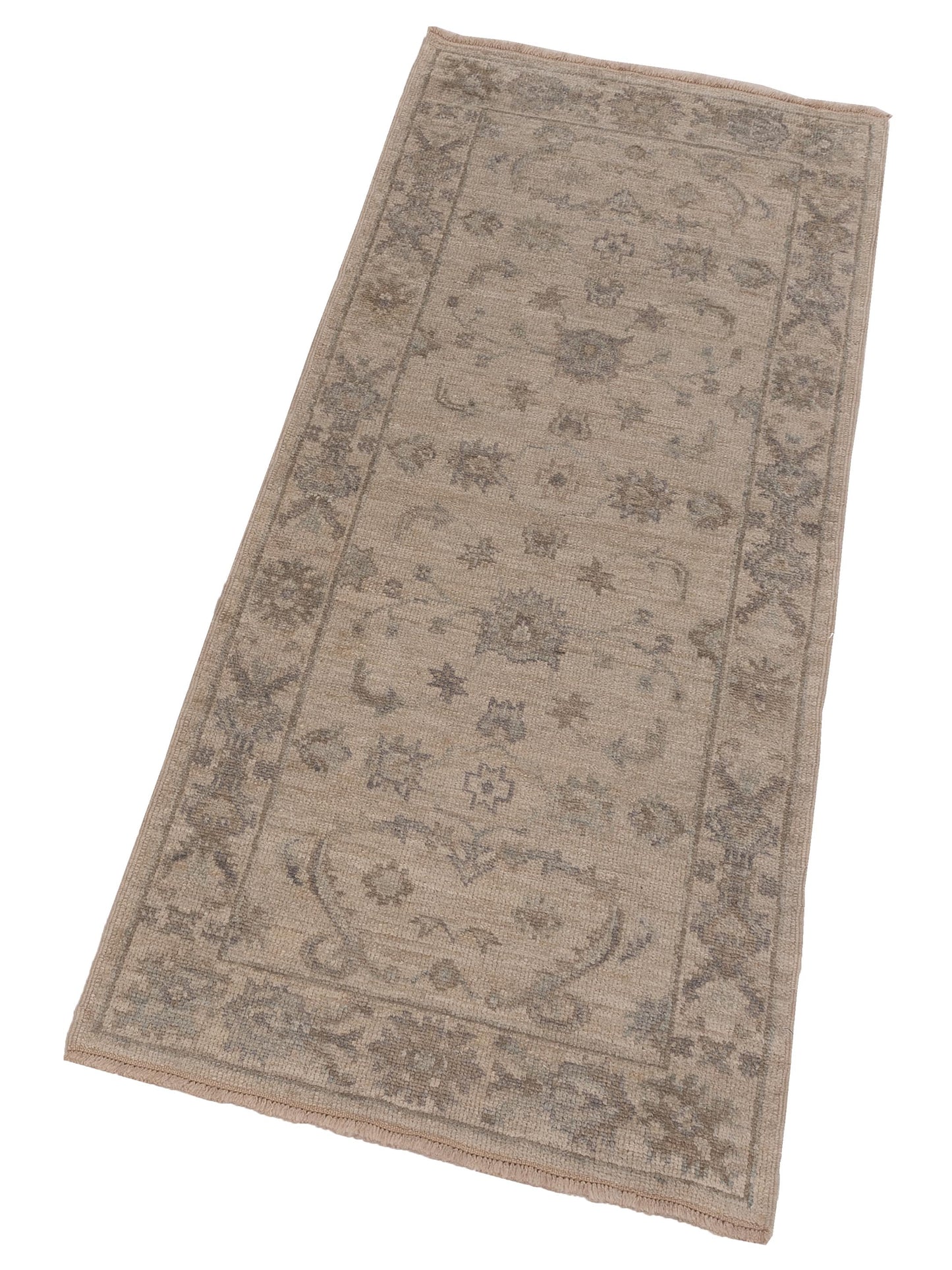 Angora Oushak 150410 Ivory Ivory 2.8x6.4 Hand Knotted Rug