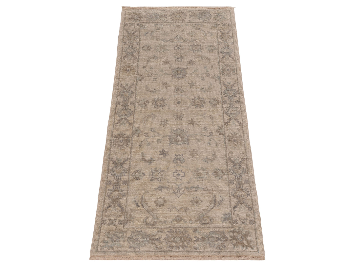 Angora Oushak 150410 Ivory Ivory 2.8x6.4 Hand Knotted Rug