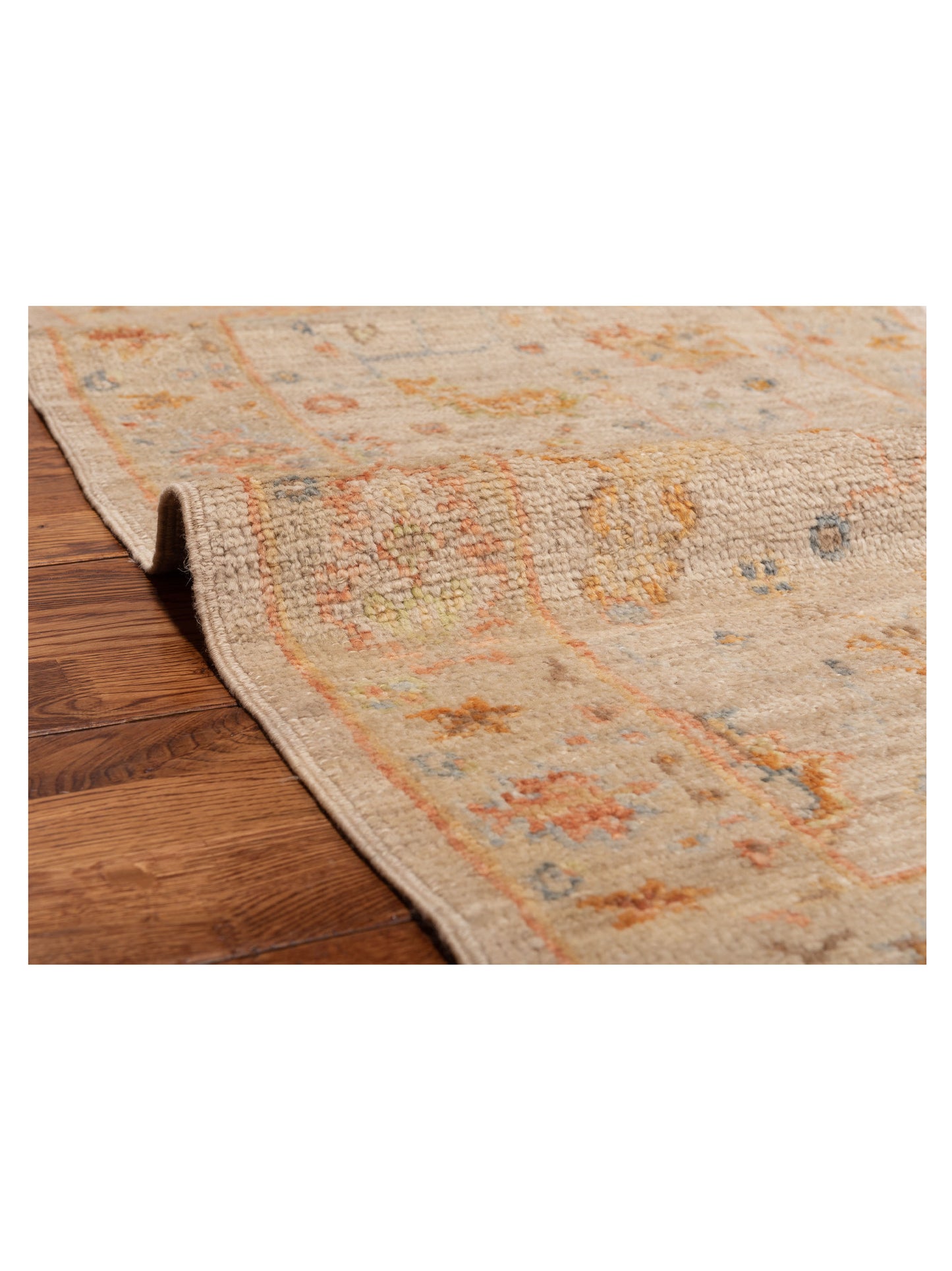 Angora Oushak 150416 Beige Brown 2.8x11.11 Hand Knotted Rug