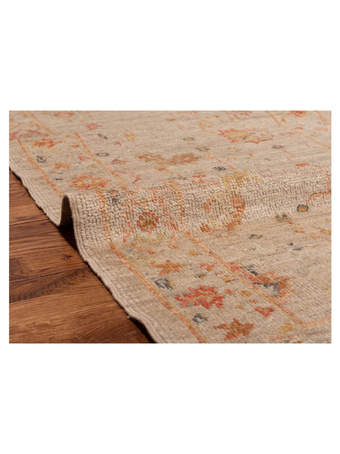 Angora Oushak 150426 Beige Beige 2.9x11.8 Hand Knotted Rug