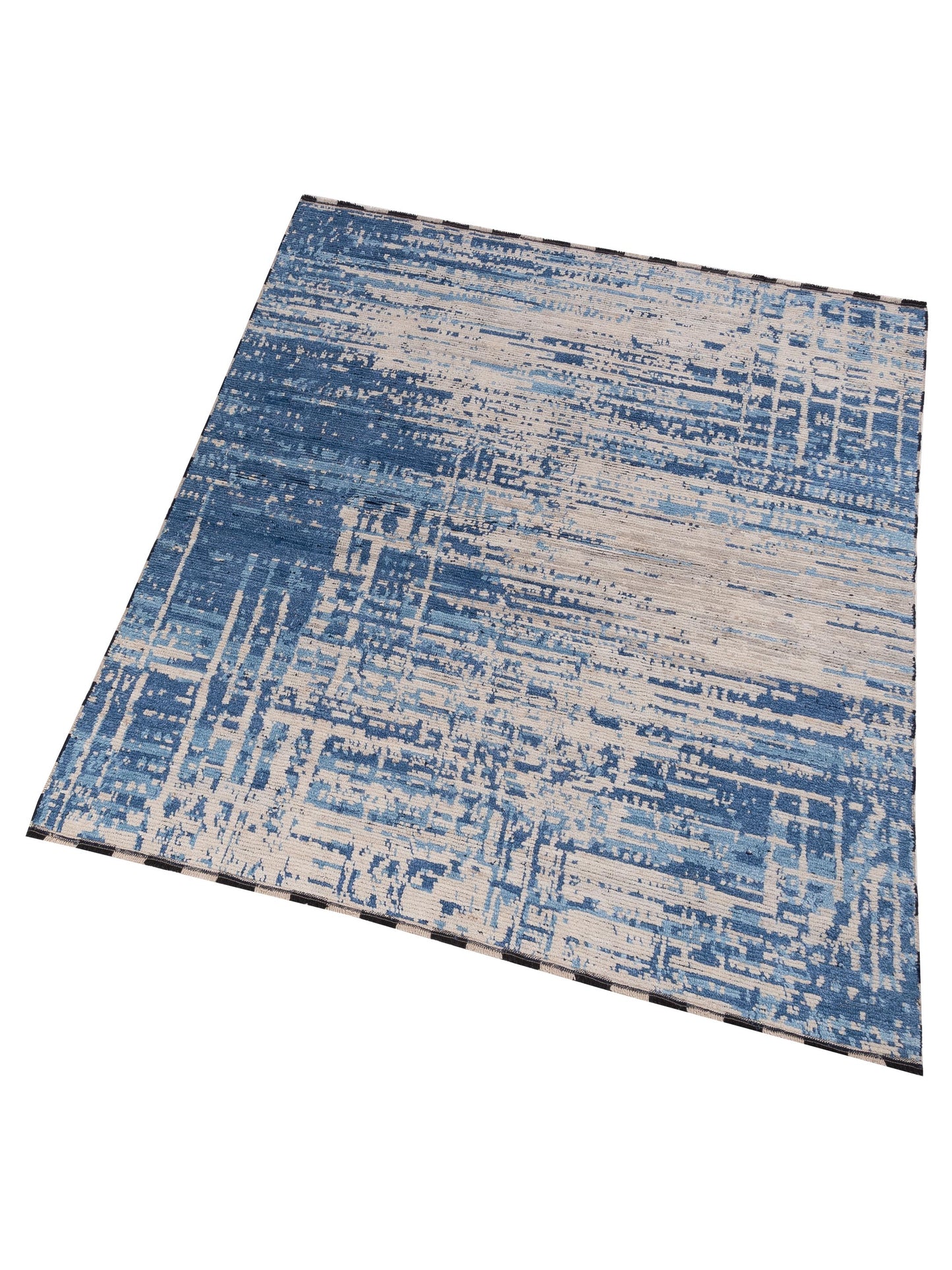 Atlas 150435 Ivory Blue 8x9.8 Hand Knotted Rug