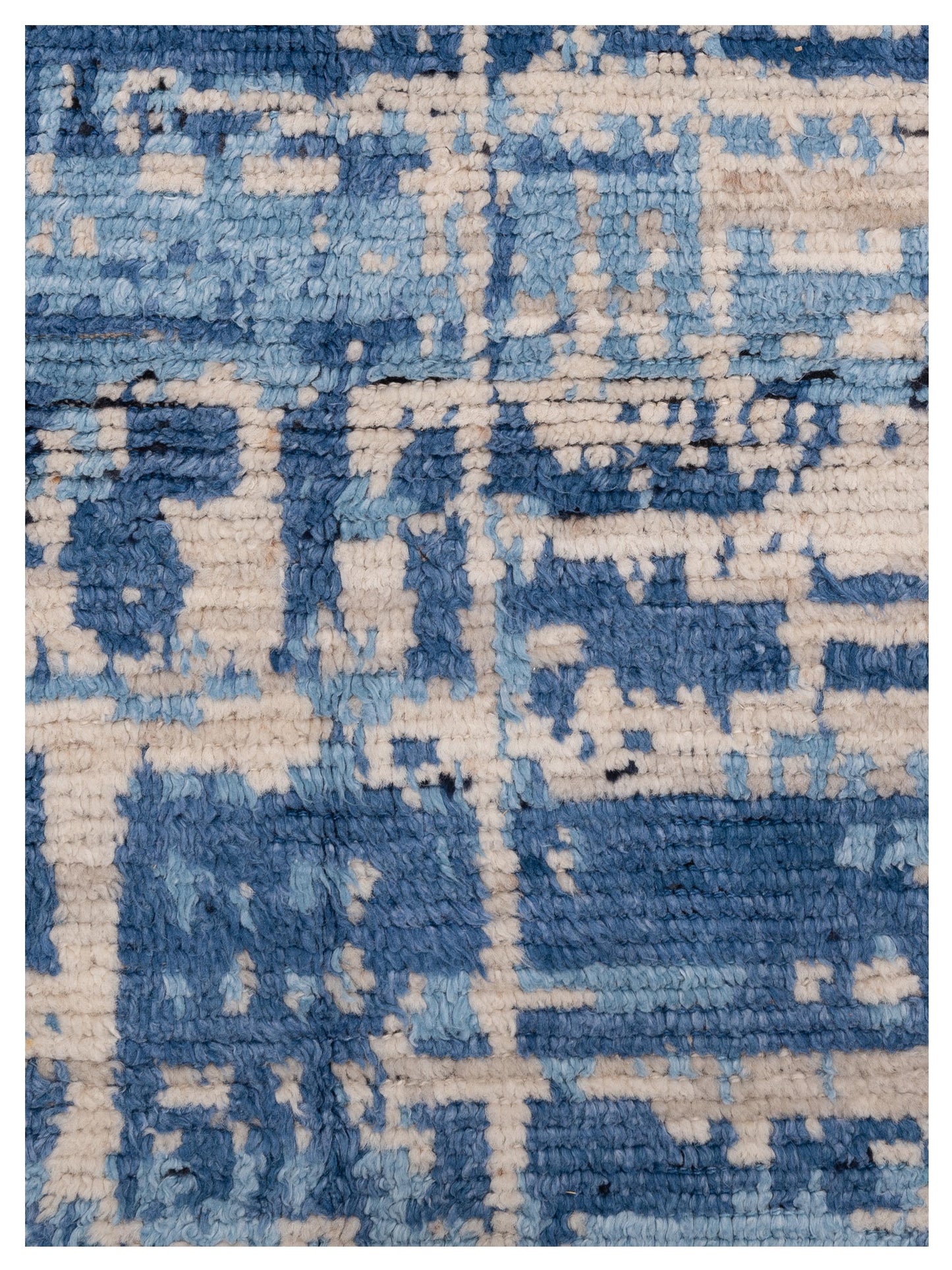 Atlas 150435 Ivory Blue 8x9.8 Hand Knotted Rug