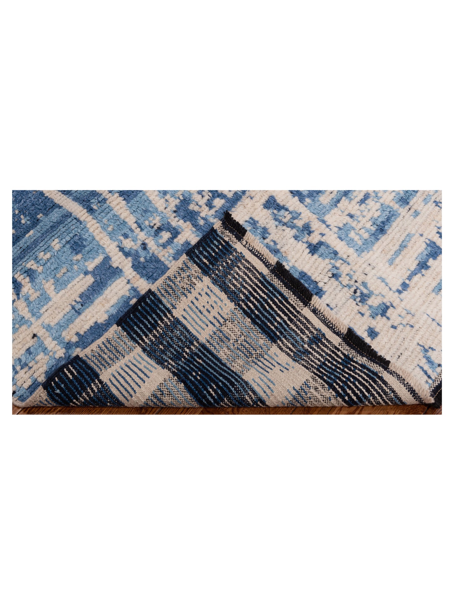 Atlas 150435 Ivory Blue 8x9.8 Hand Knotted Rug