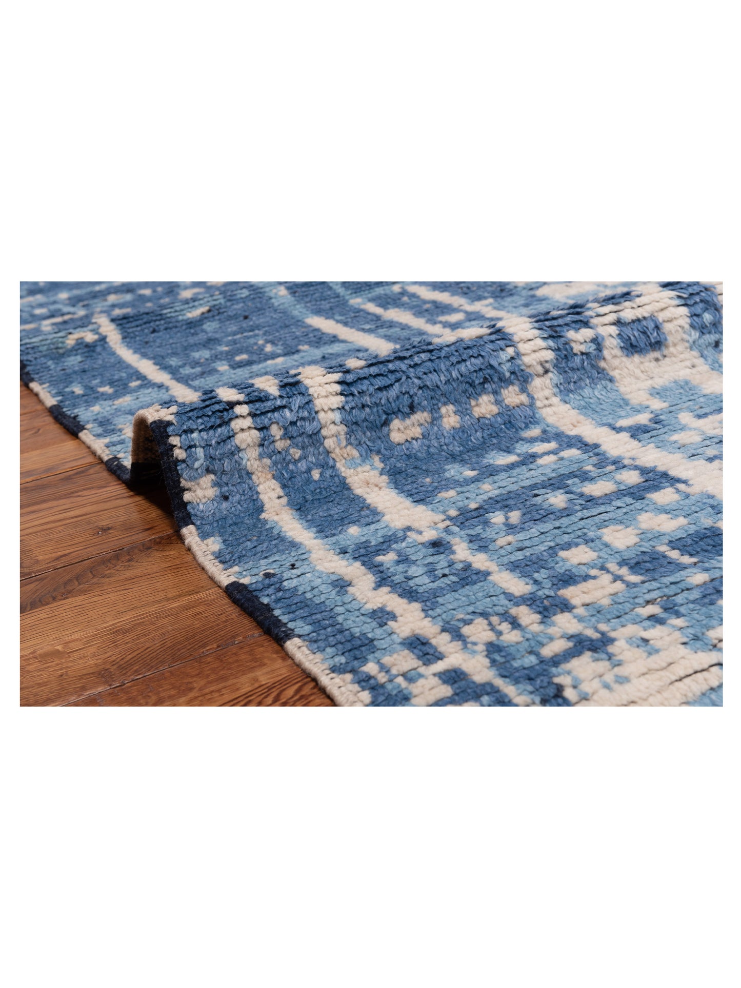 Atlas 150435 Ivory Blue 8x9.8 Hand Knotted Rug