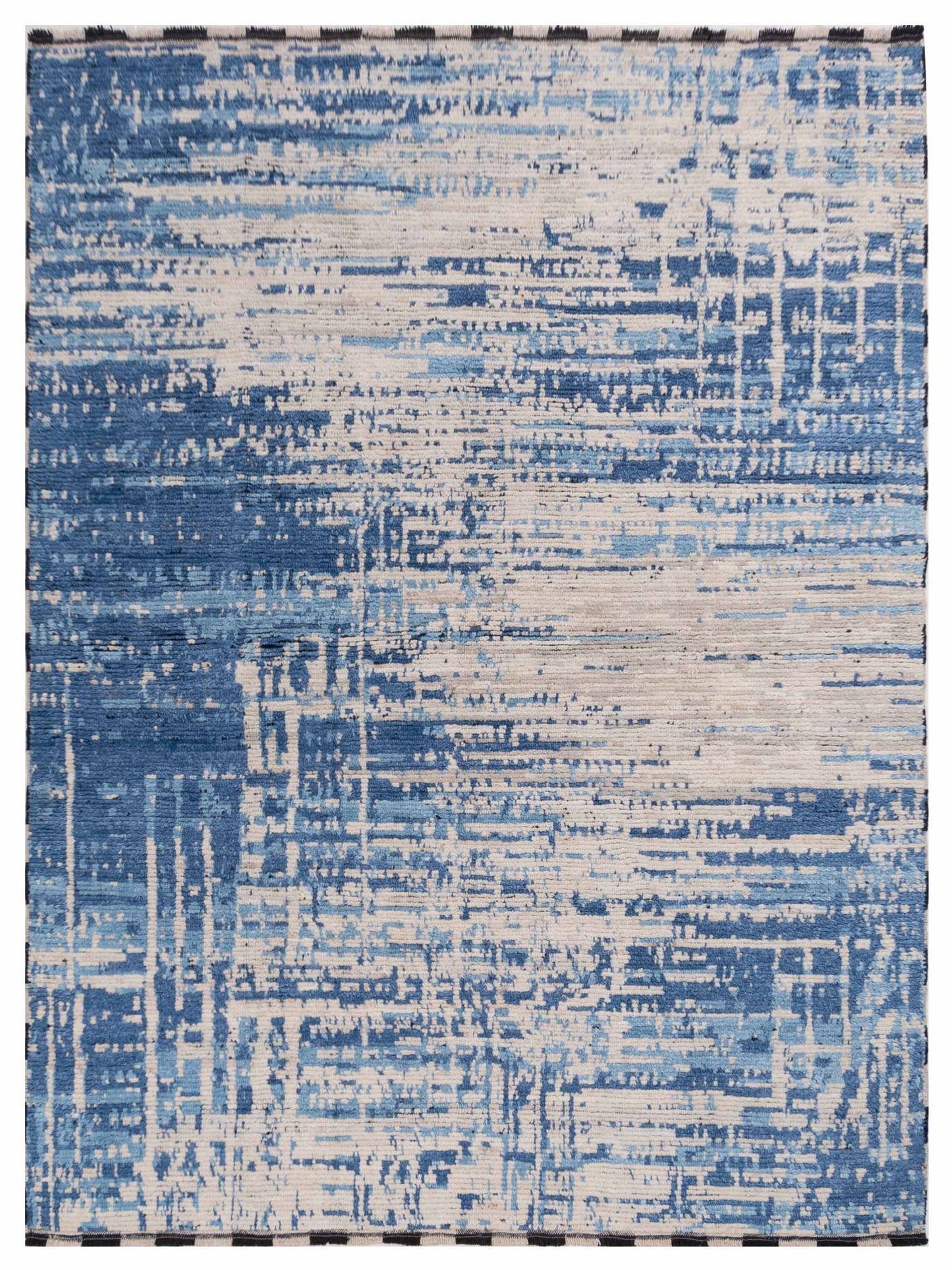 Atlas 150435 Ivory Blue 8x9.8 Hand Knotted Rug