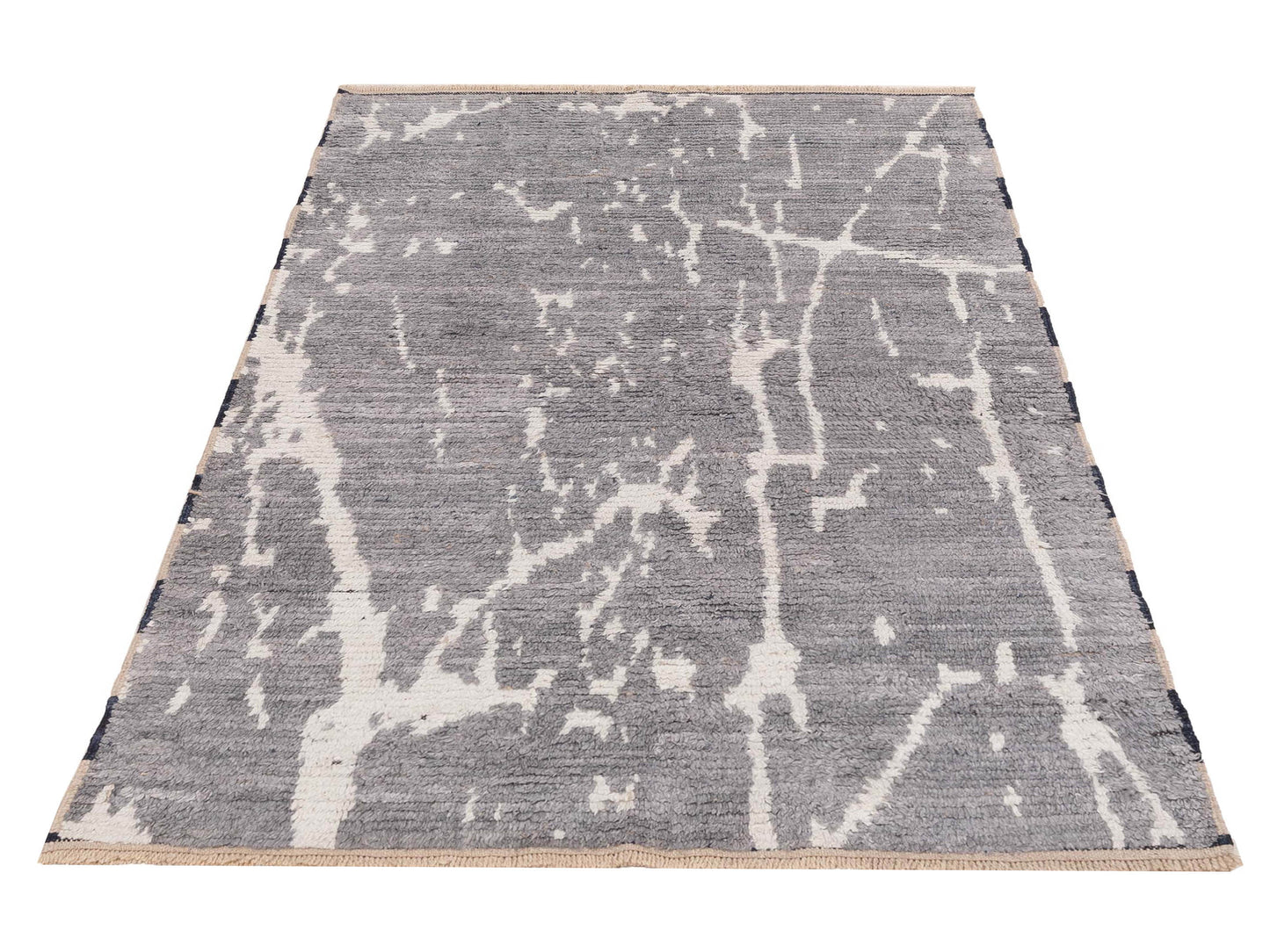 Atlas 150437 Gray Ivory 4x5.10 Hand Knotted Rug