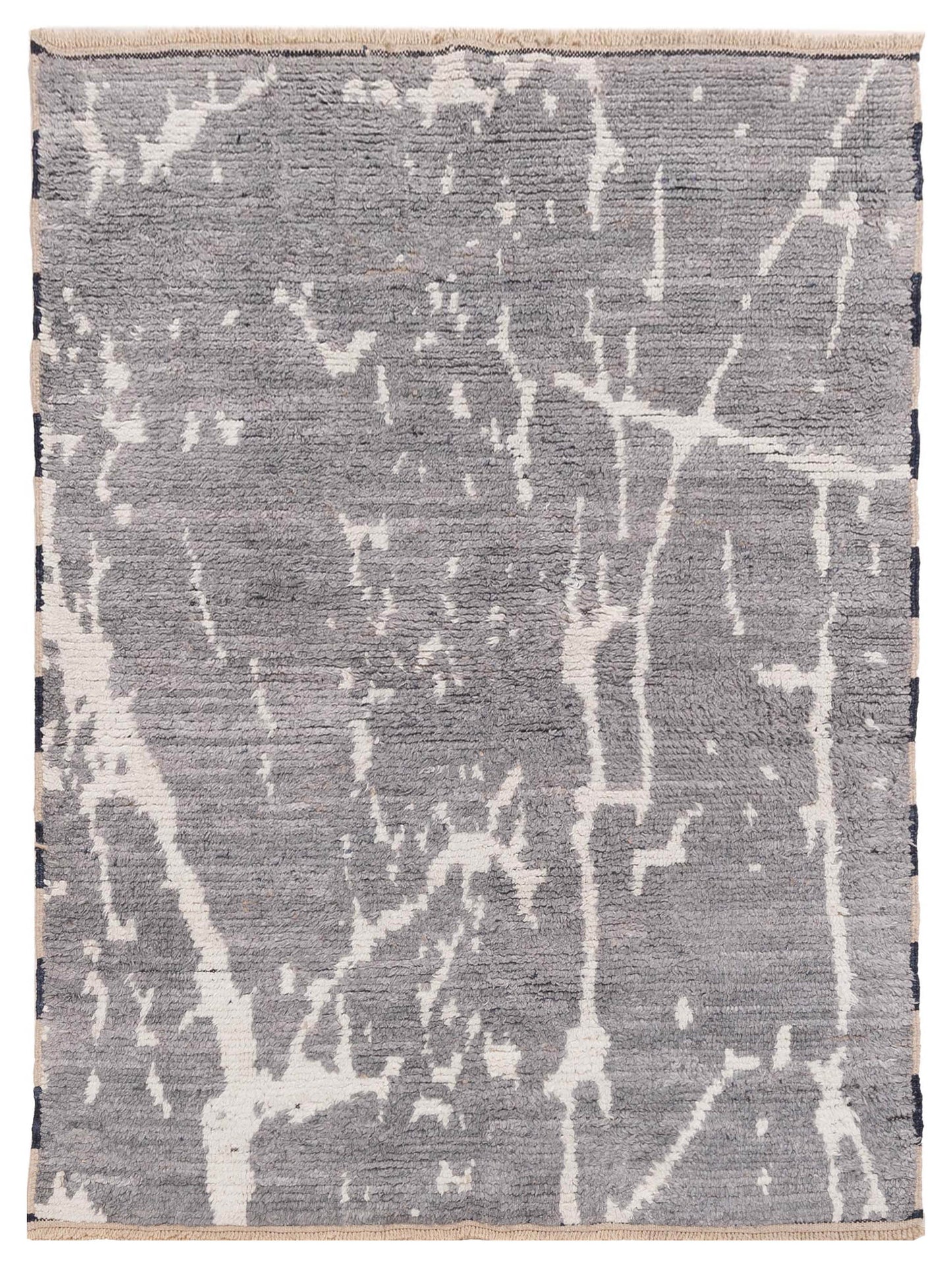 Atlas 150437 Gray Ivory 4x5.10 Hand Knotted Rug