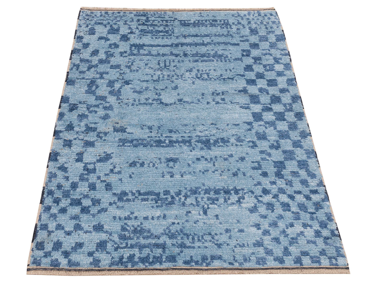 Atlas 150438 Blue Blue 3.11x5.10 Hand Knotted Rug