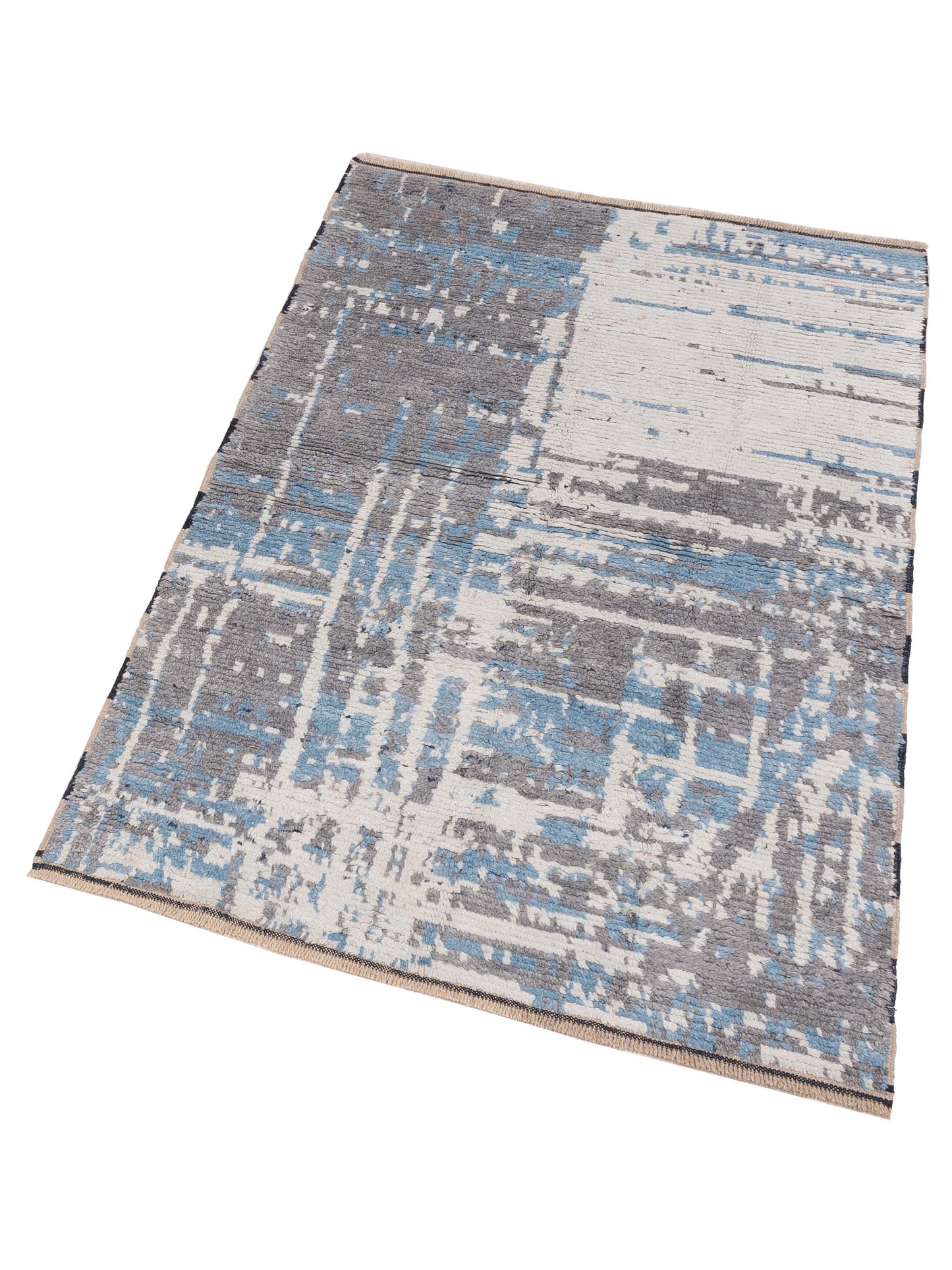 Atlas Berna Ivory Gray 4x6.1 Hand Knotted Rug
