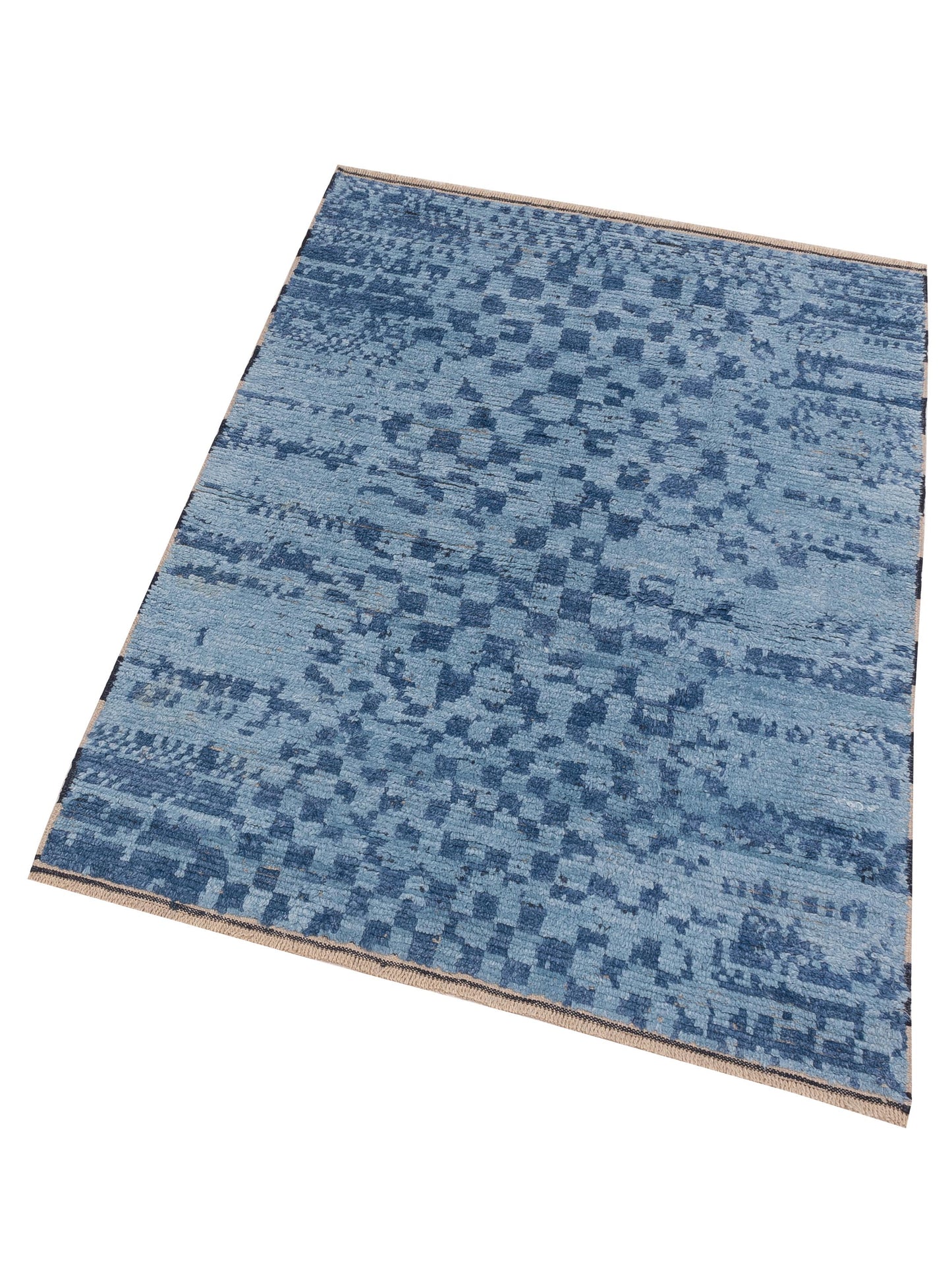 Atlas 150443 Blue Blue 4.1x6 Hand Knotted Rug