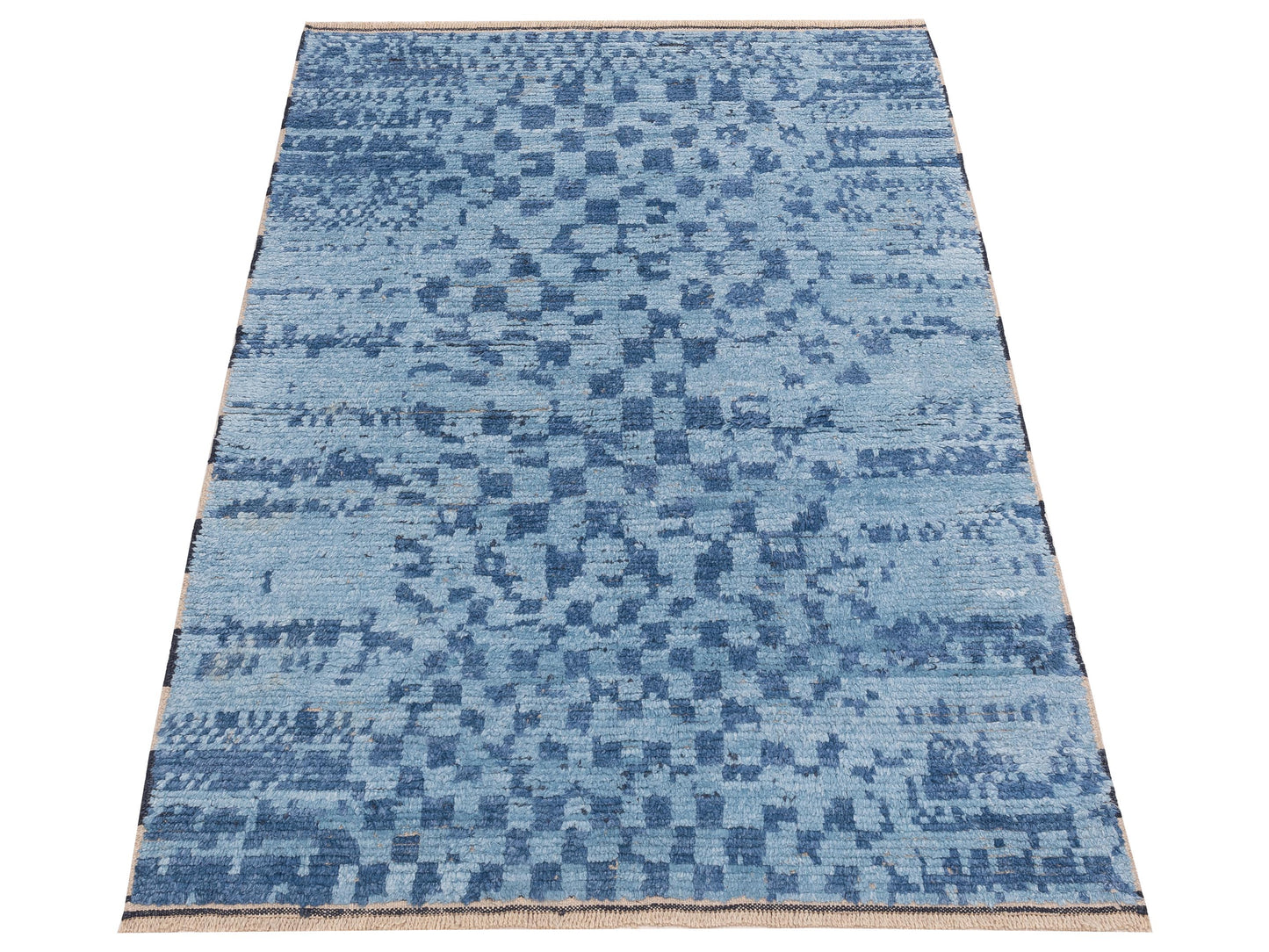 Atlas 150443 Blue Blue 4.1x6 Hand Knotted Rug