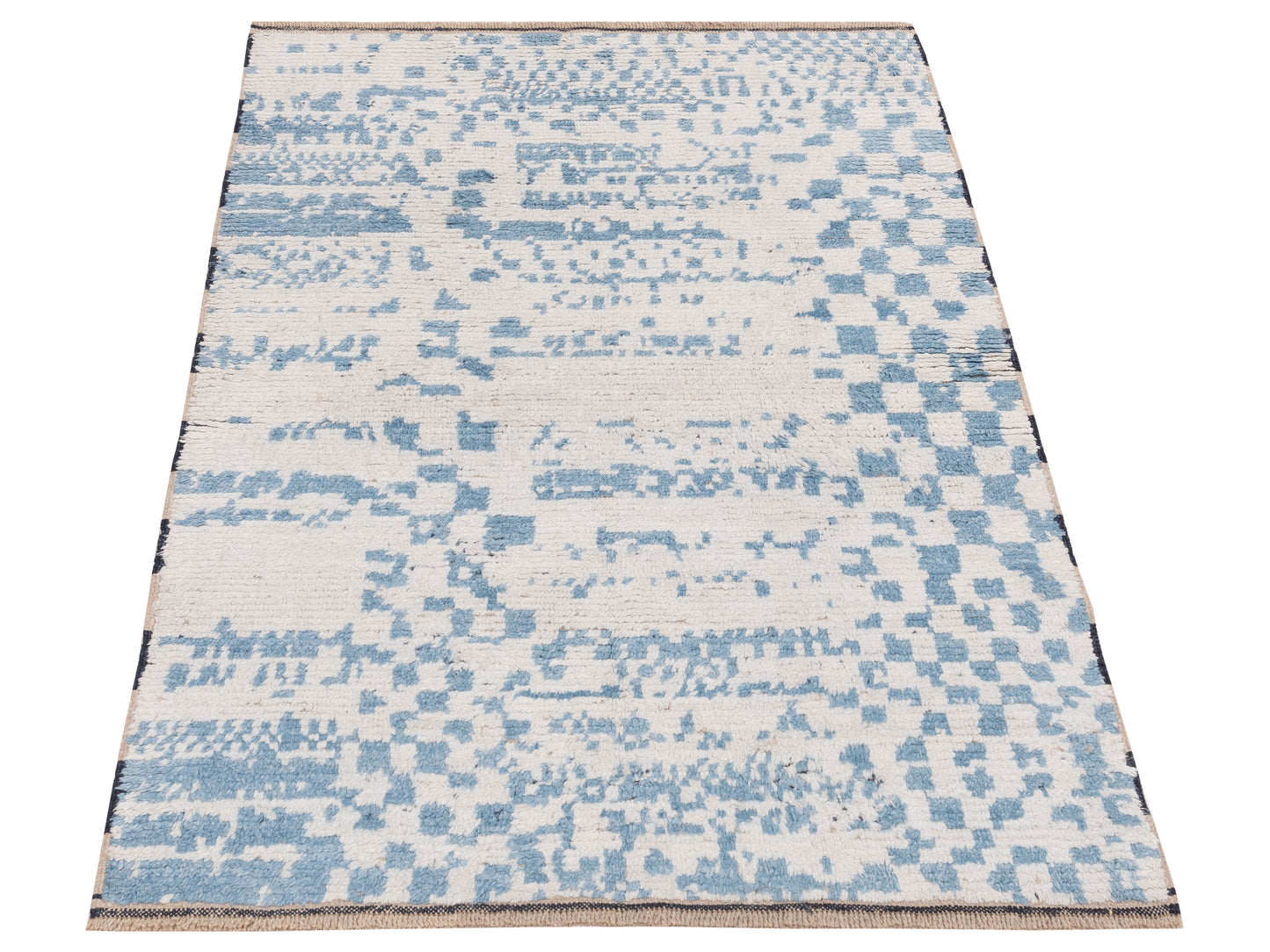 Atlas 150444 Ivory Blue 3.11x5.10 Hand Knotted Rug