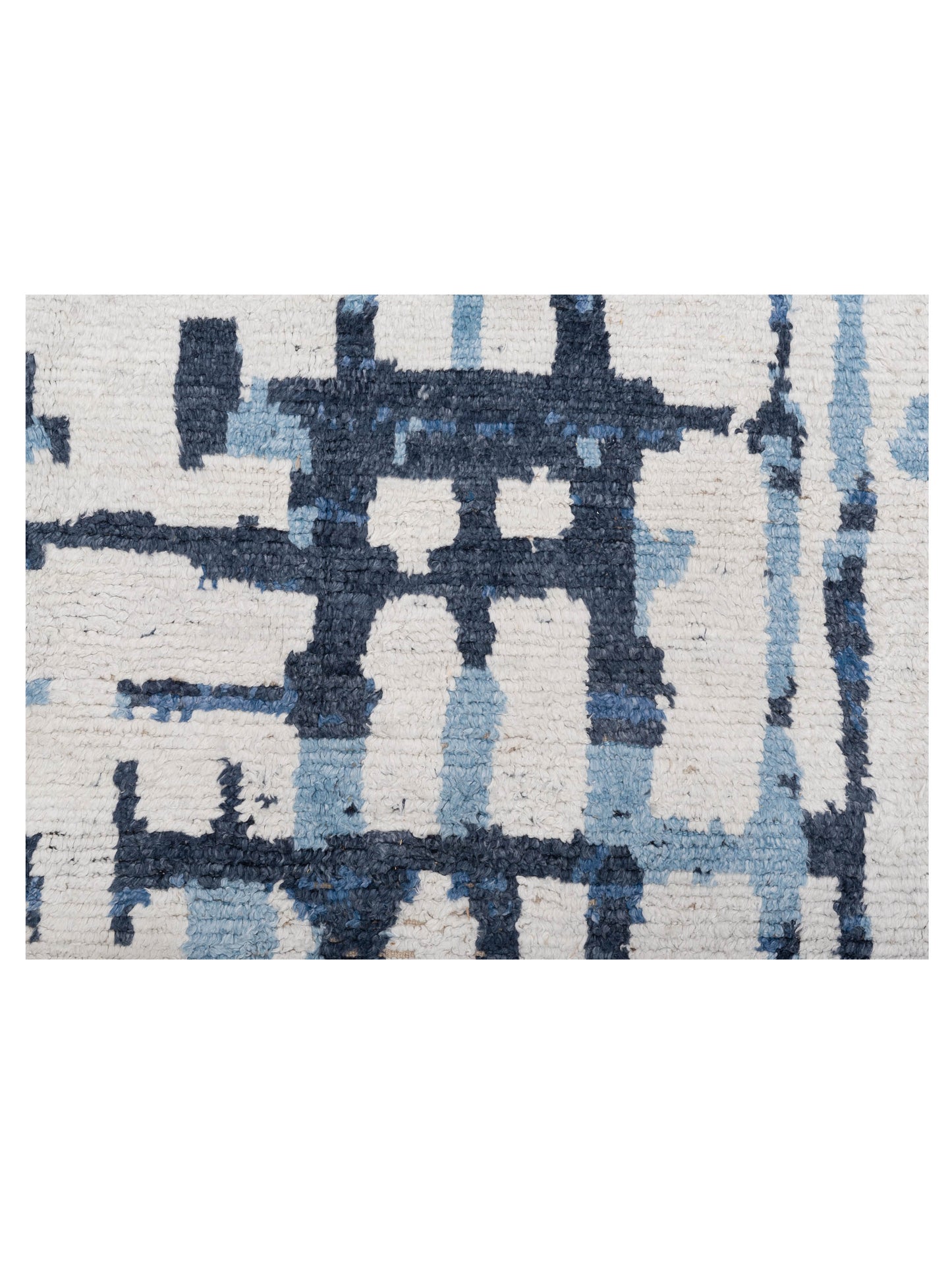 Atlas Gupse Ivory Blue 7.11x9.7 Hand Knotted Rug