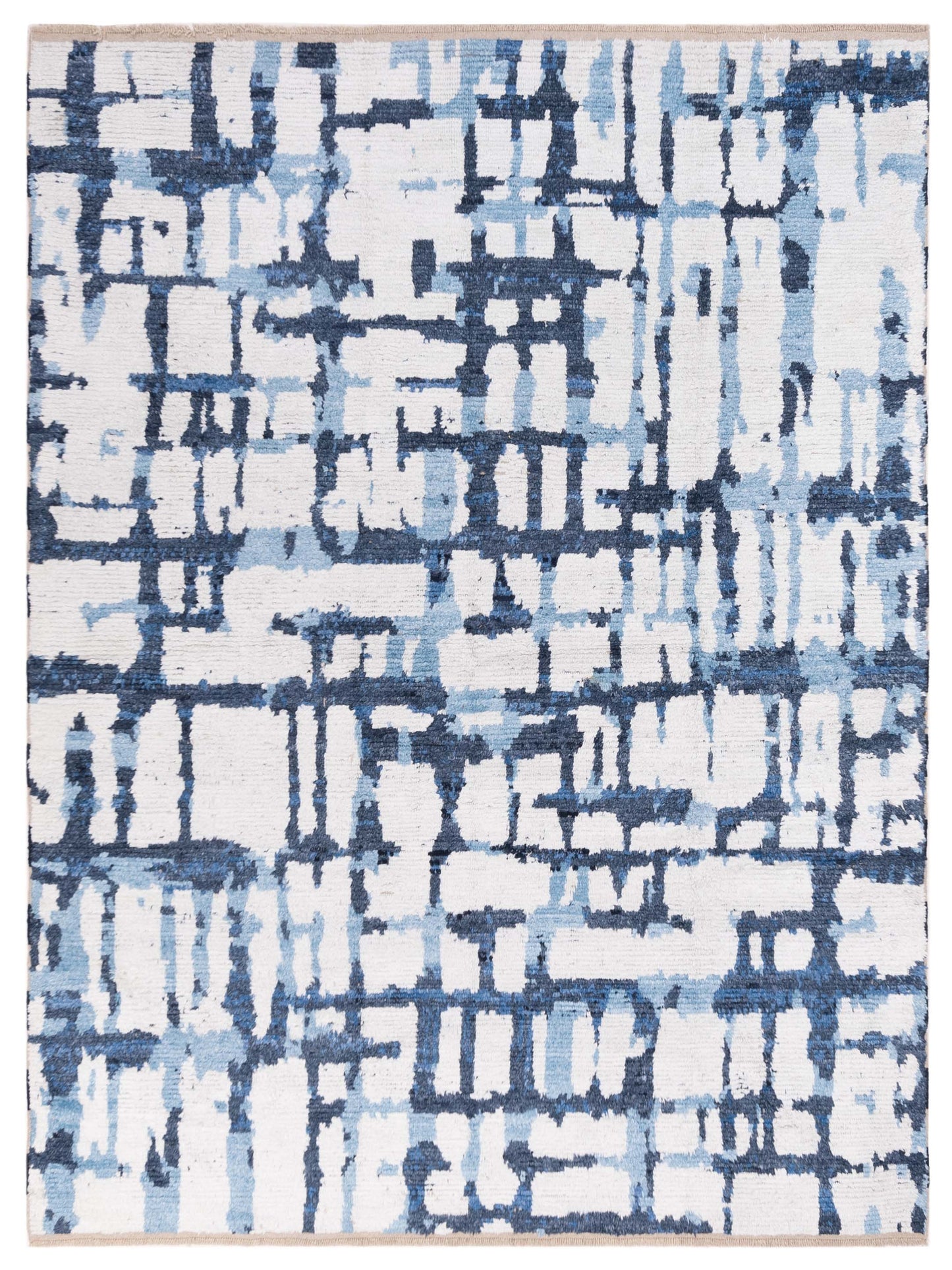 Pasha Atlas Ivory Blue Contemporary