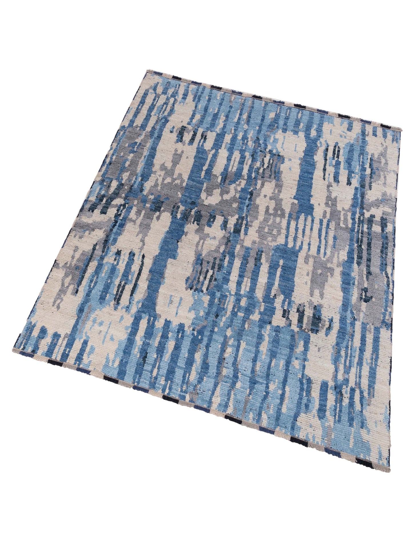 Atlas Asya Blue Ivory 8x9.10 Hand Knotted Rug