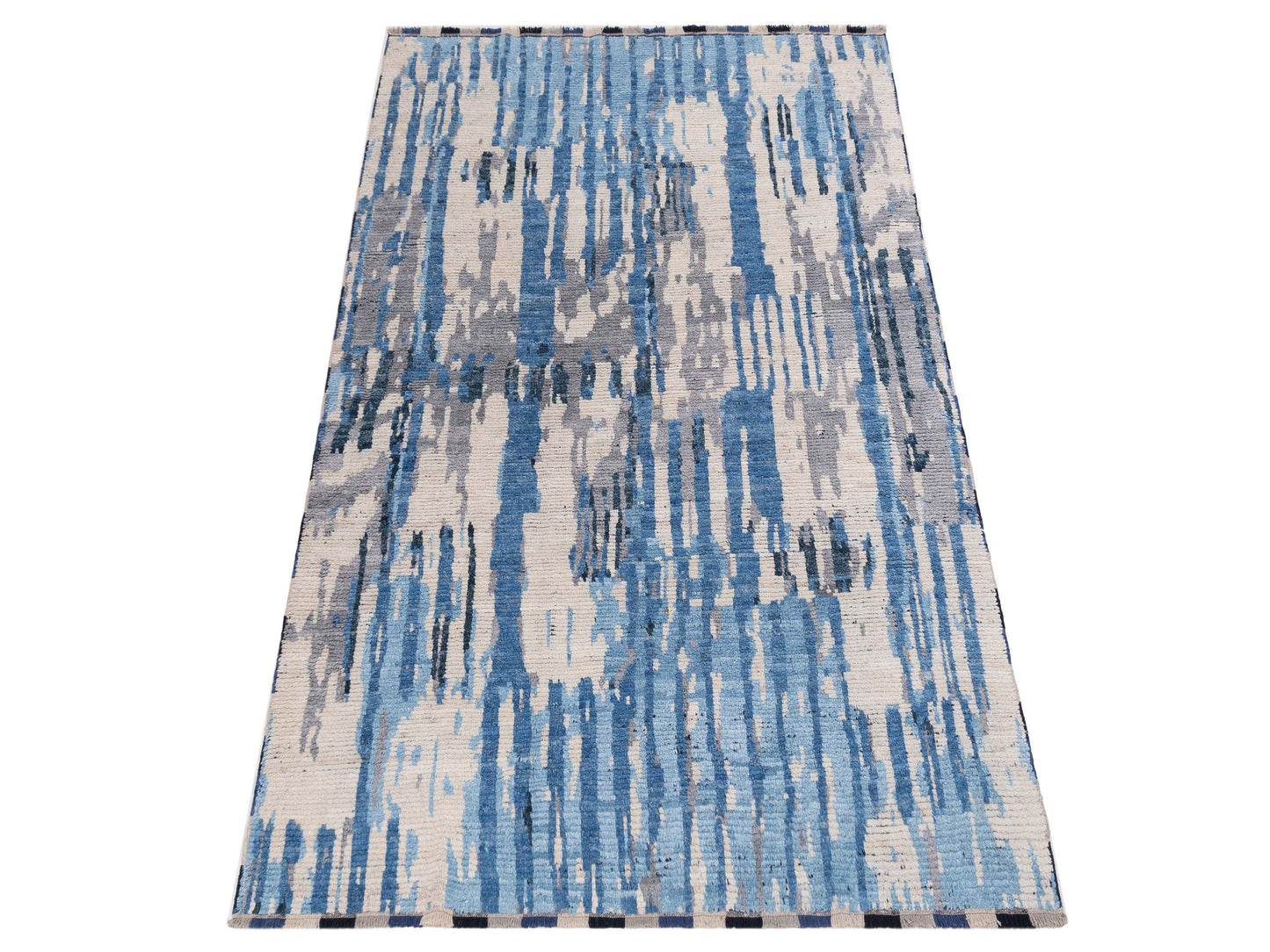 Atlas Asya Blue Ivory 8x9.10 Hand Knotted Rug