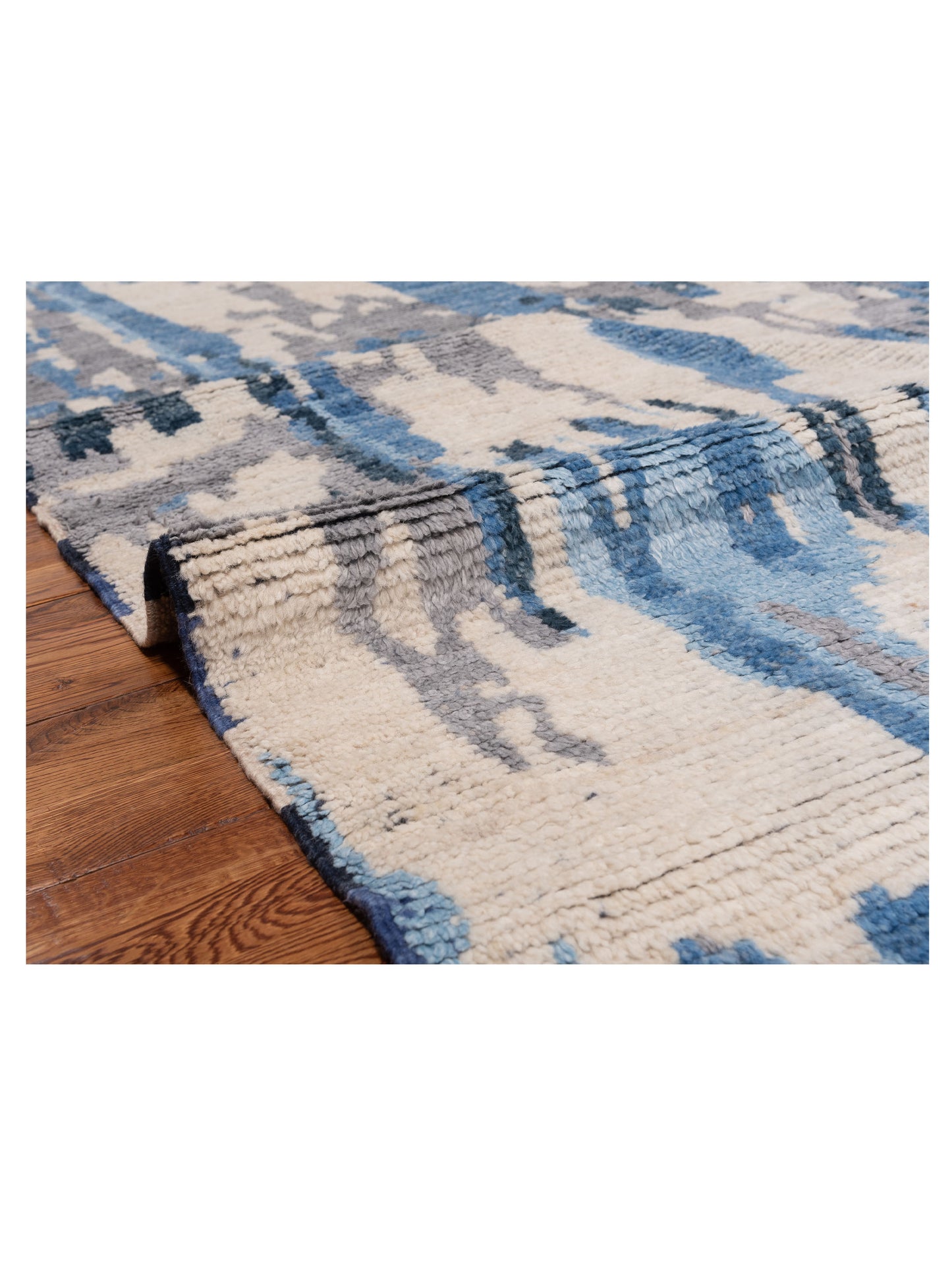 Atlas Asya Blue Ivory 8x9.10 Hand Knotted Rug