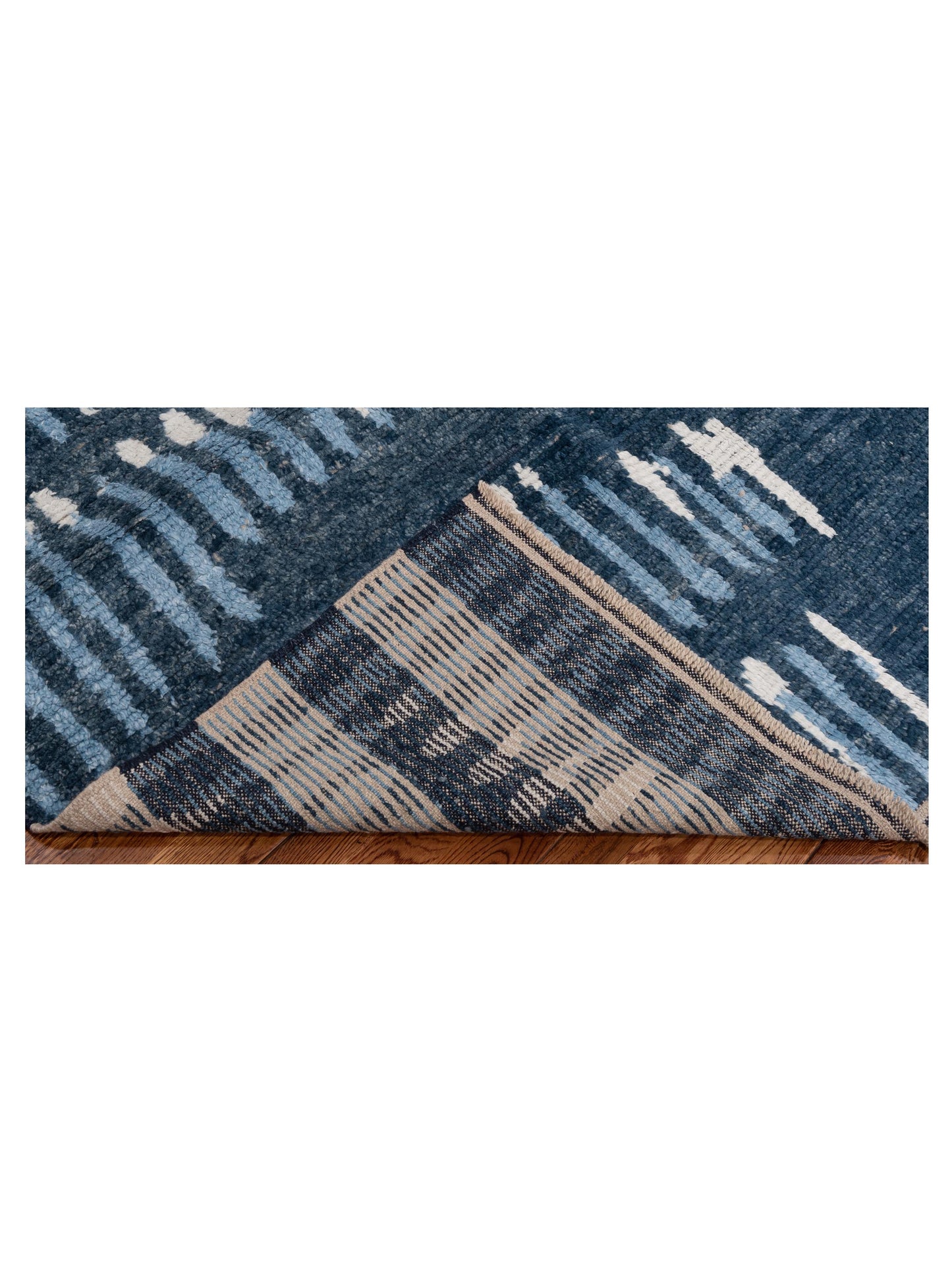 Atlas 150448 Blue Ivory 8.2x9.9 Hand Knotted Rug