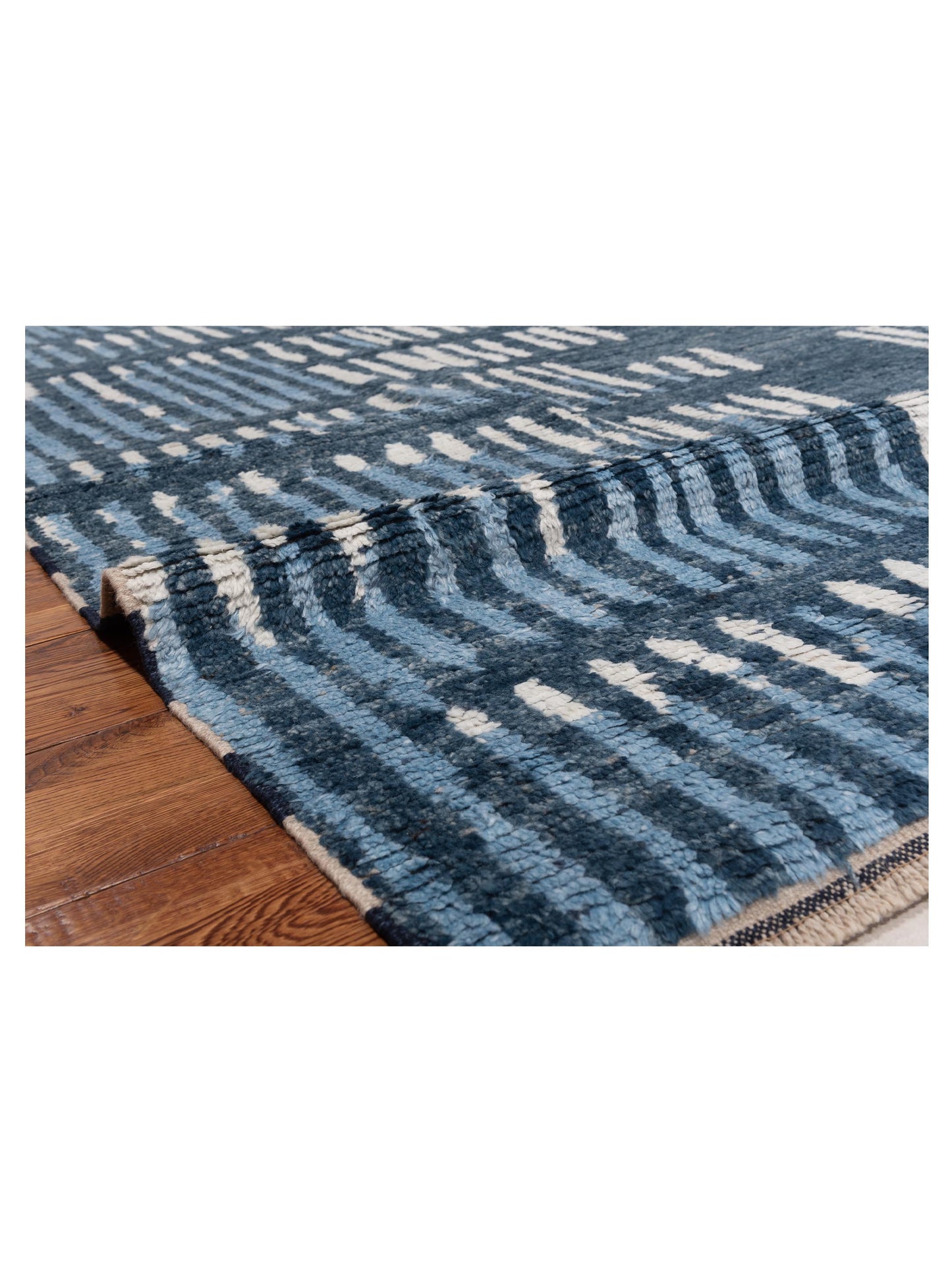 Atlas 150448 Blue Ivory 8.2x9.9 Hand Knotted Rug