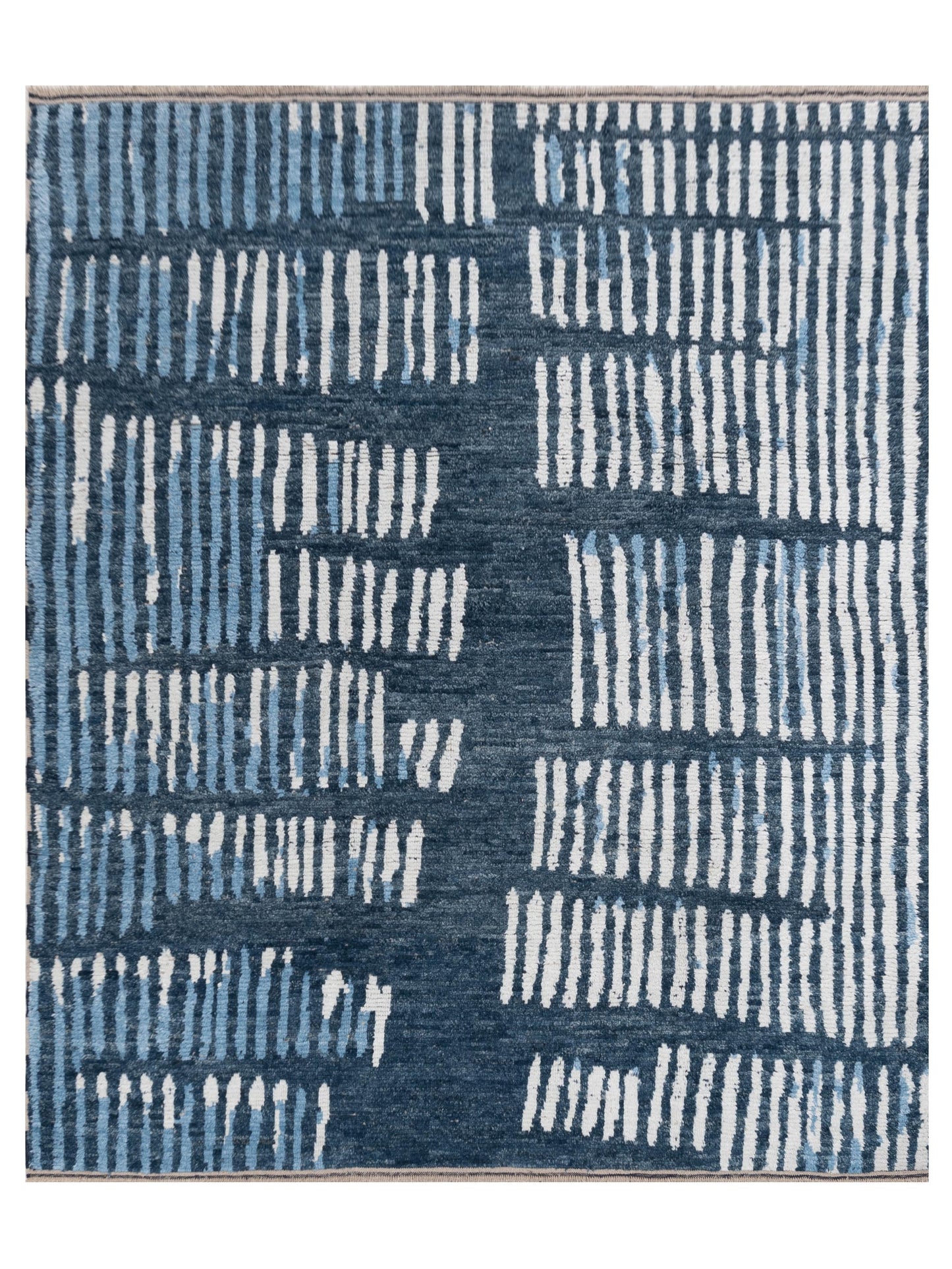 Atlas 150448 Blue Ivory 8.2x9.9 Hand Knotted Rug