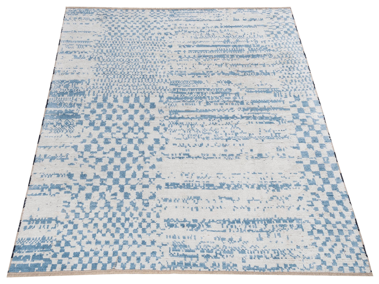 Atlas 150449 Ivory Blue 8x9.11 Hand Knotted Rug