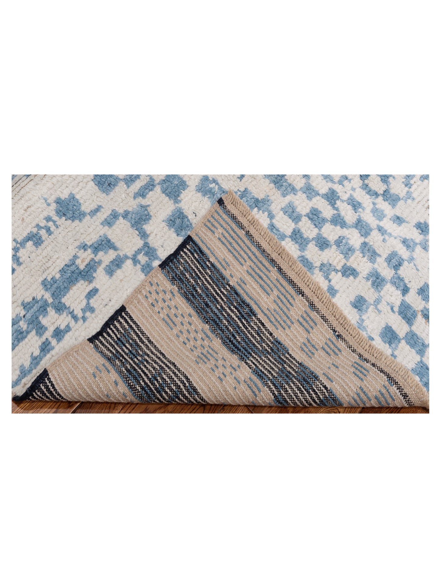 Atlas 150449 Ivory Blue 8x9.11 Hand Knotted Rug