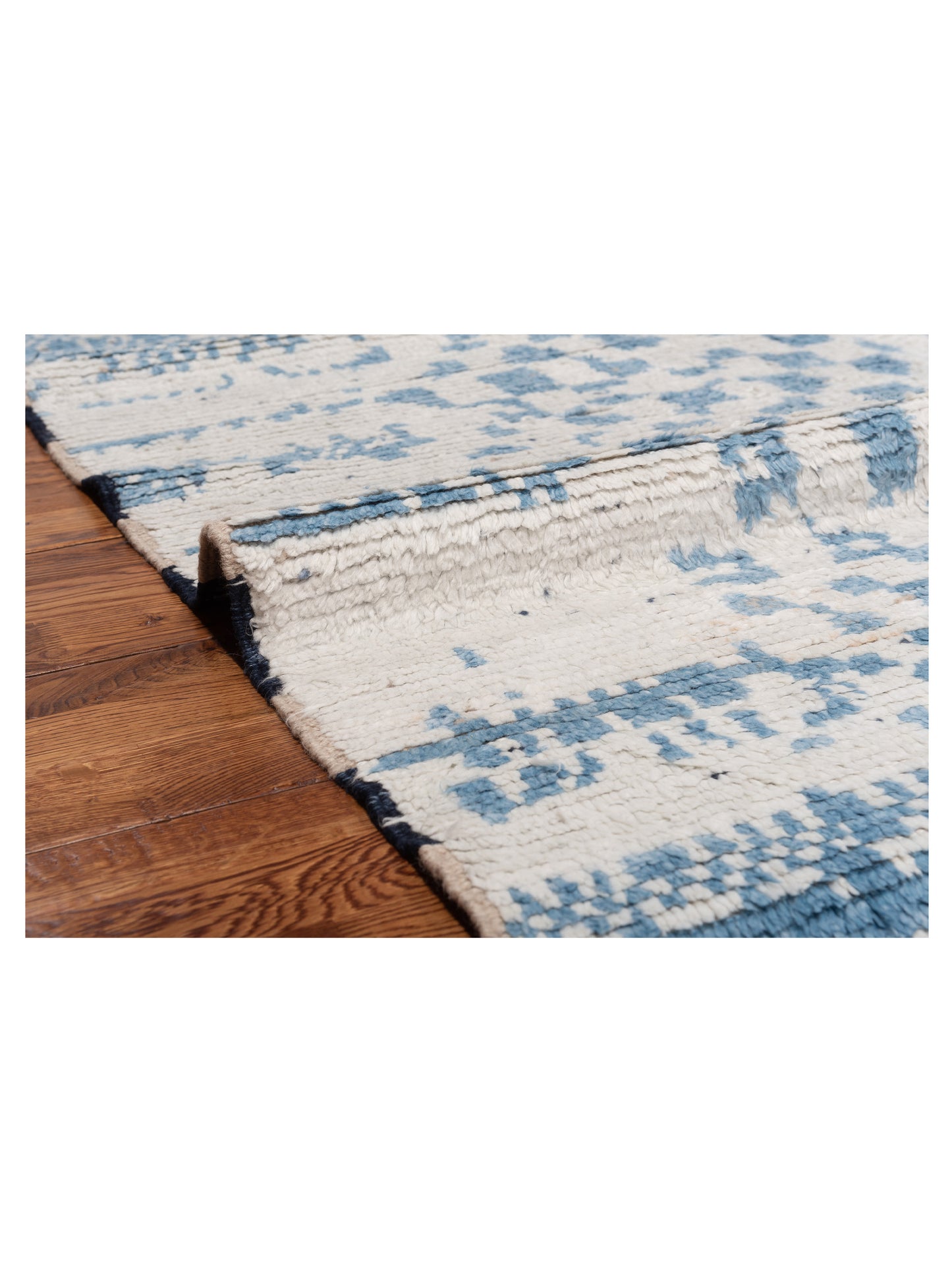 Atlas 150449 Ivory Blue 8x9.11 Hand Knotted Rug