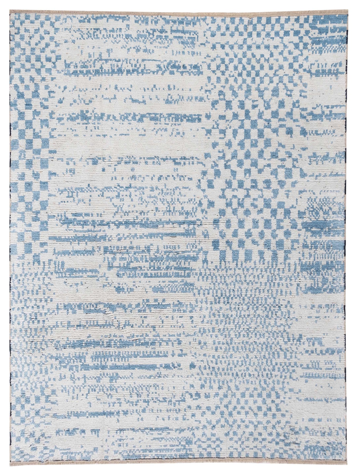 Atlas 150449 Ivory Blue 8x9.11 Hand Knotted Rug