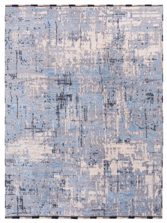 Atlas 150450 Gray Blue 8x9.9 Hand Knotted Rug