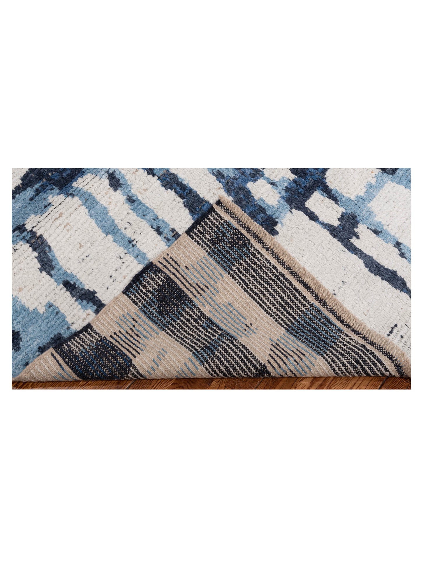Atlas Gupse Ivory Blue 8.1x9.11 Hand Knotted Rug
