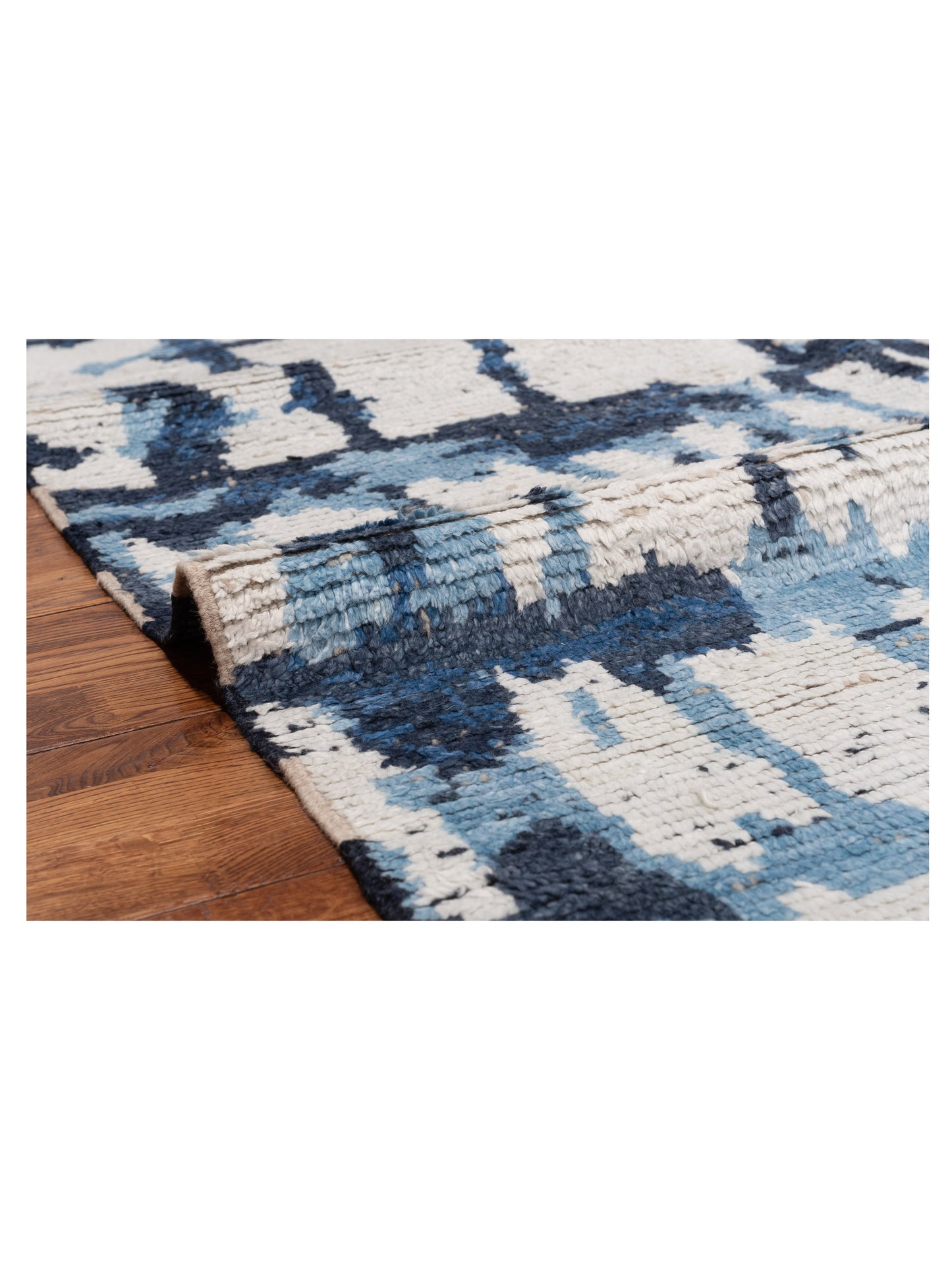 Atlas Gupse Ivory Blue 8.1x9.11 Hand Knotted Rug