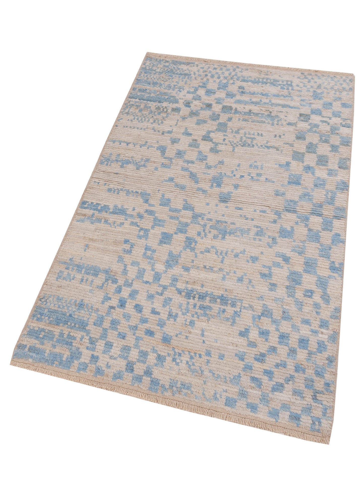 Atlas 150458 Ivory Blue 3.11x6.9 Hand Knotted Rug