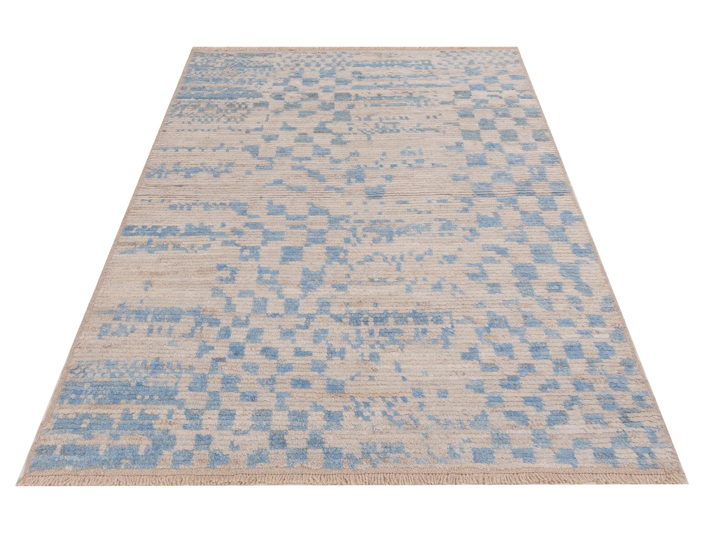 Atlas 150458 Ivory Blue 3.11x6.9 Hand Knotted Rug