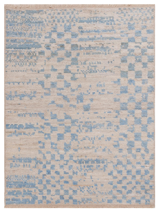 Atlas 150458 Ivory Blue 3.11x6.9 Hand Knotted Rug