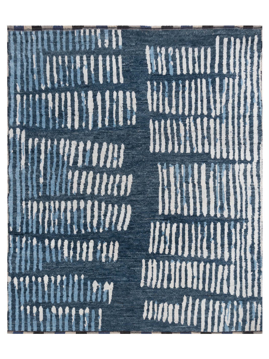 Atlas 150459 Blue Ivory 8.2x9.10 Hand Knotted Rug