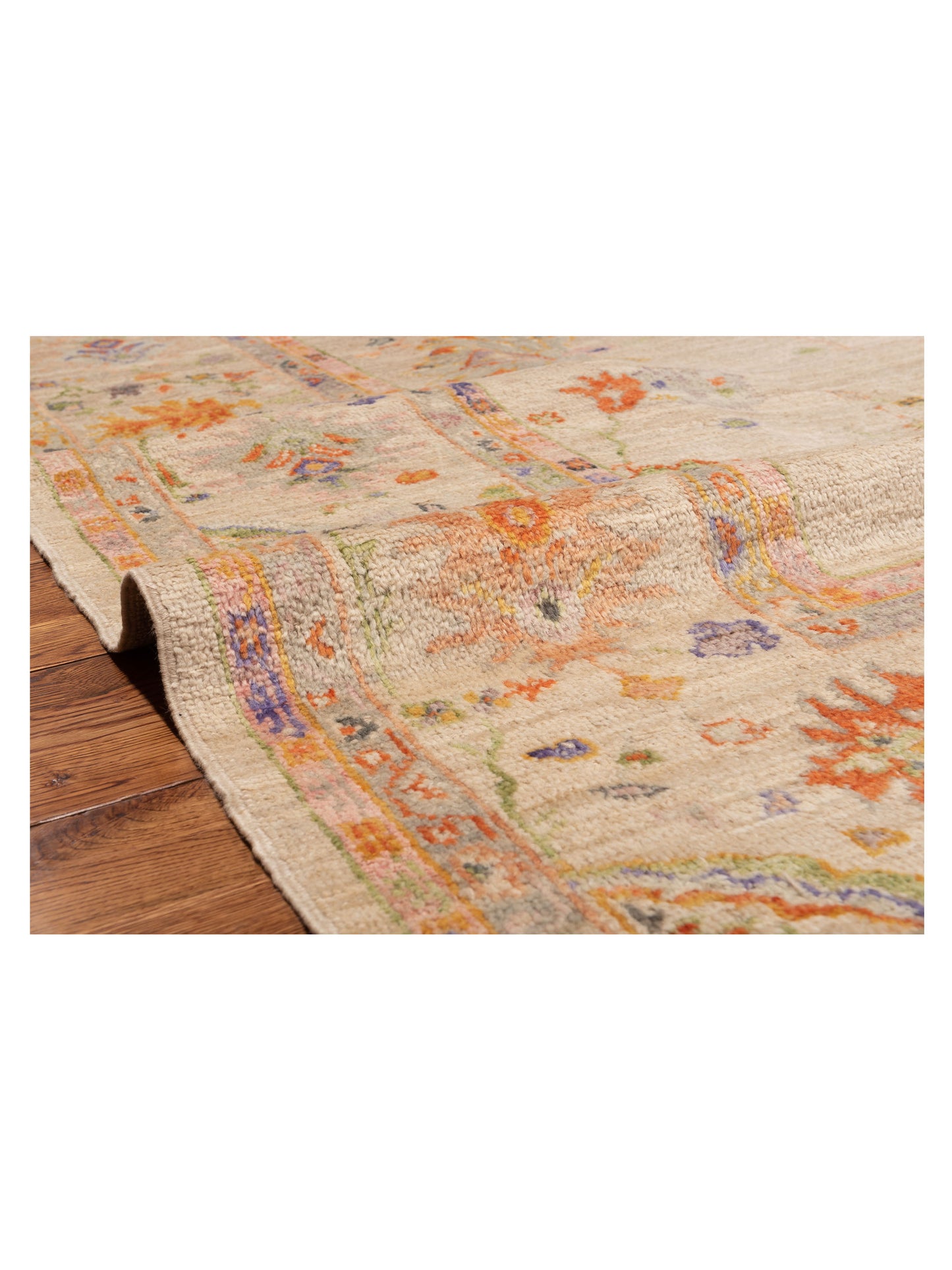 Angora Oushak 150468 Beige Beige 9.10x13.3 Hand Knotted Rug